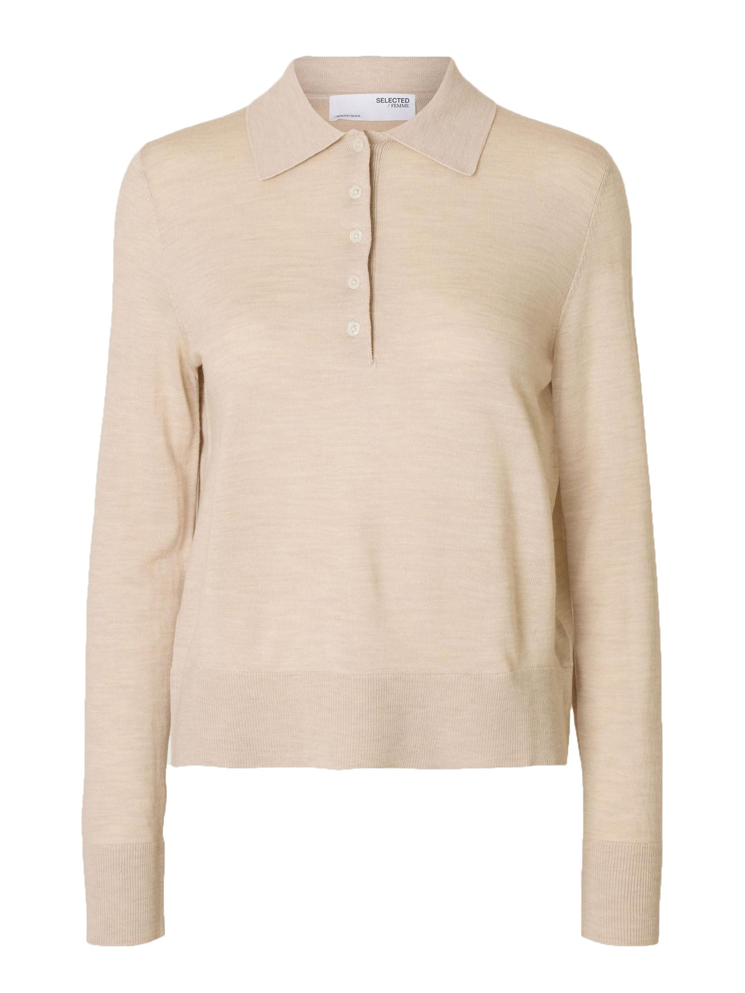 Slfthea Ls Knit Merino Collar Neck