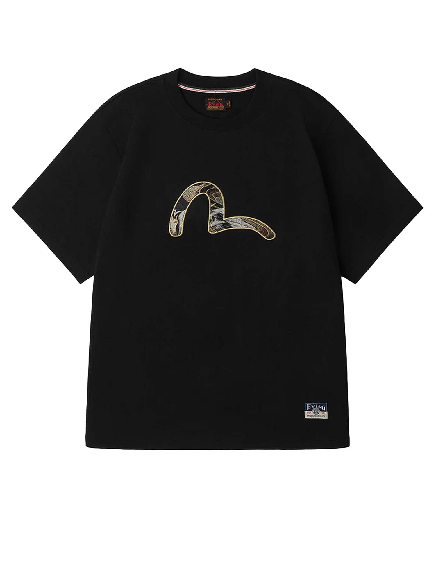 Brocade Seagull Appliqué Regular Fit Short Sleeves T-Shirt