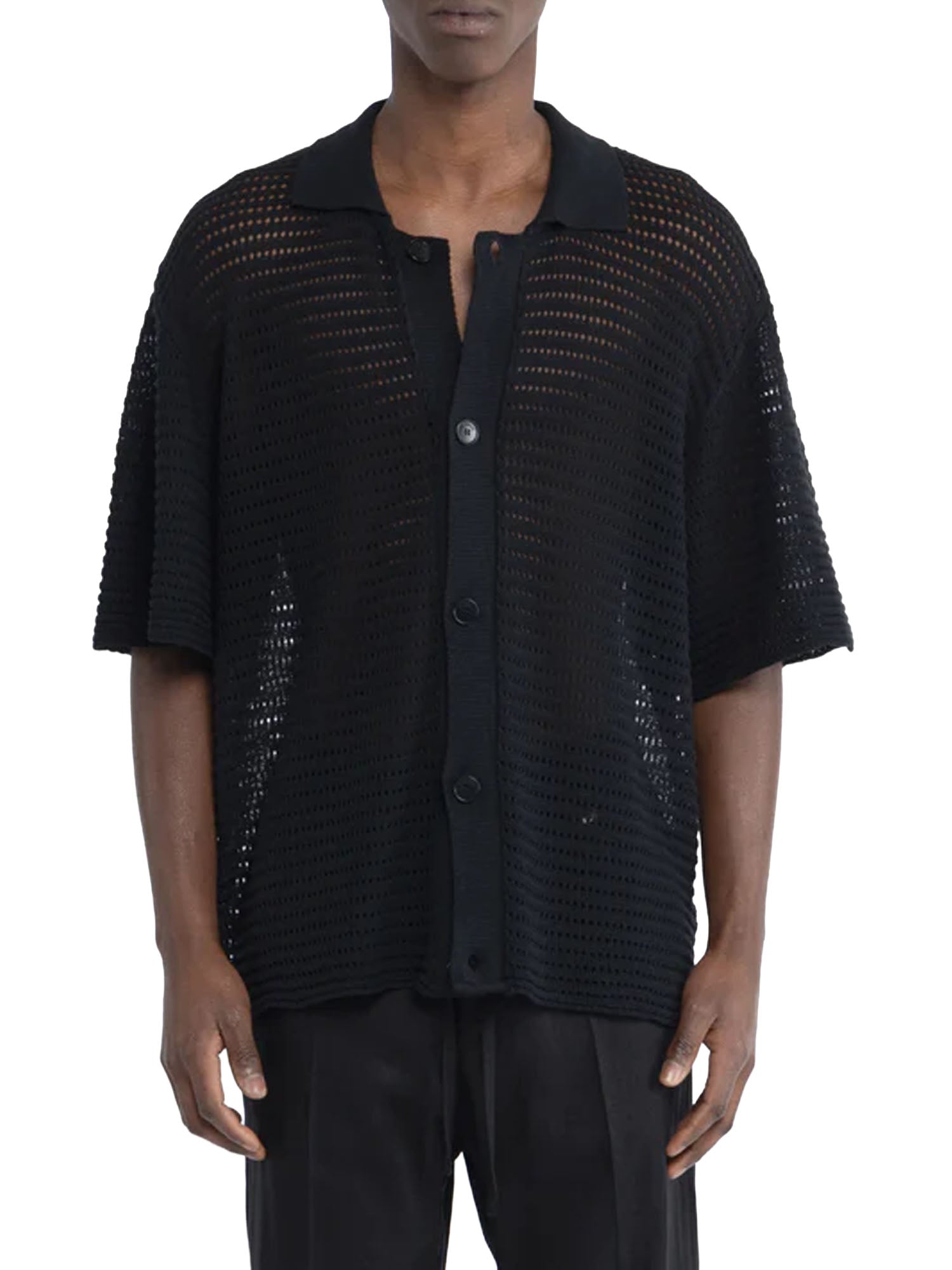 Cardigan polo au crochet en maille