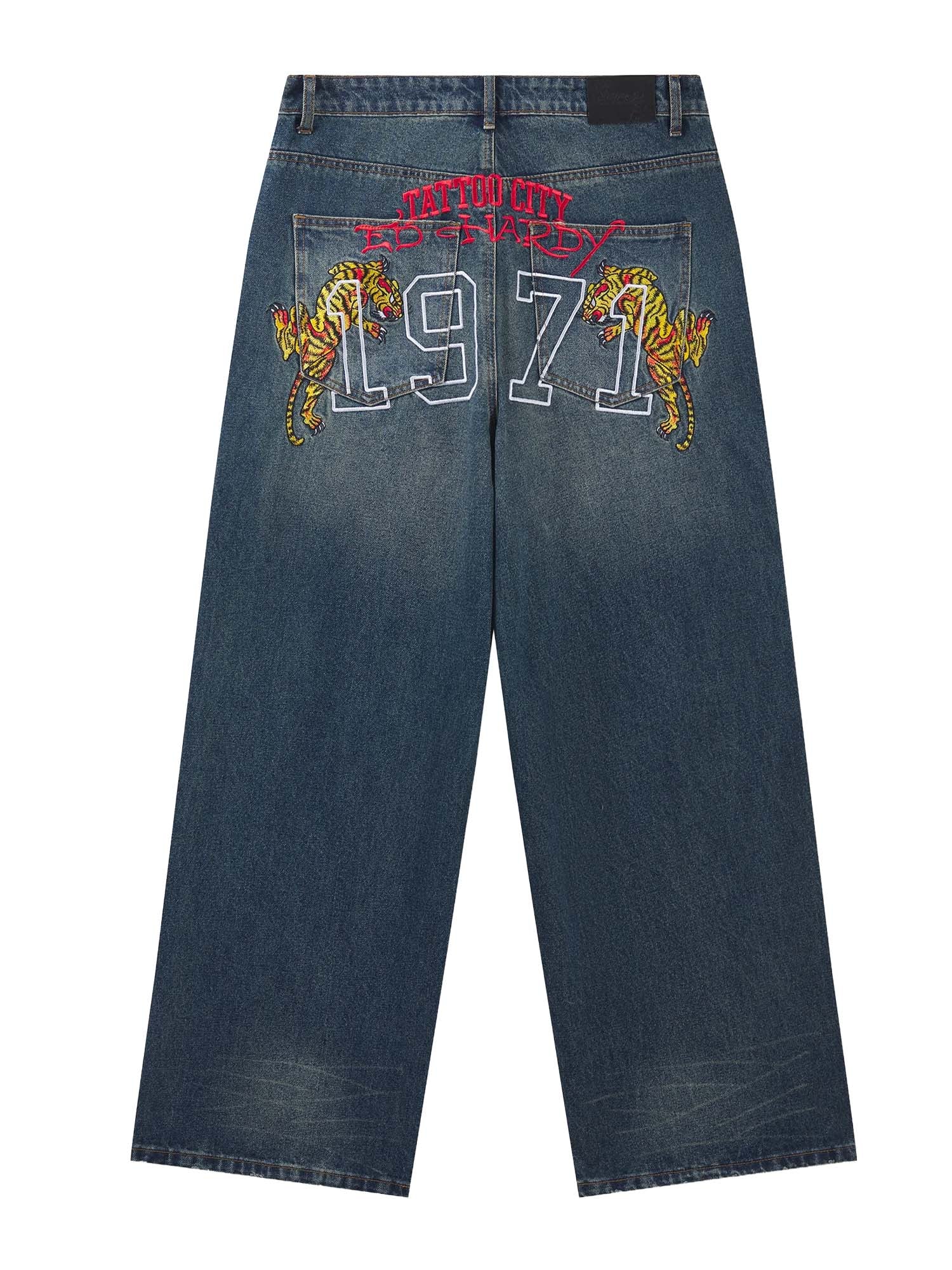 Embroidered City Tiger Xxtra Jeans