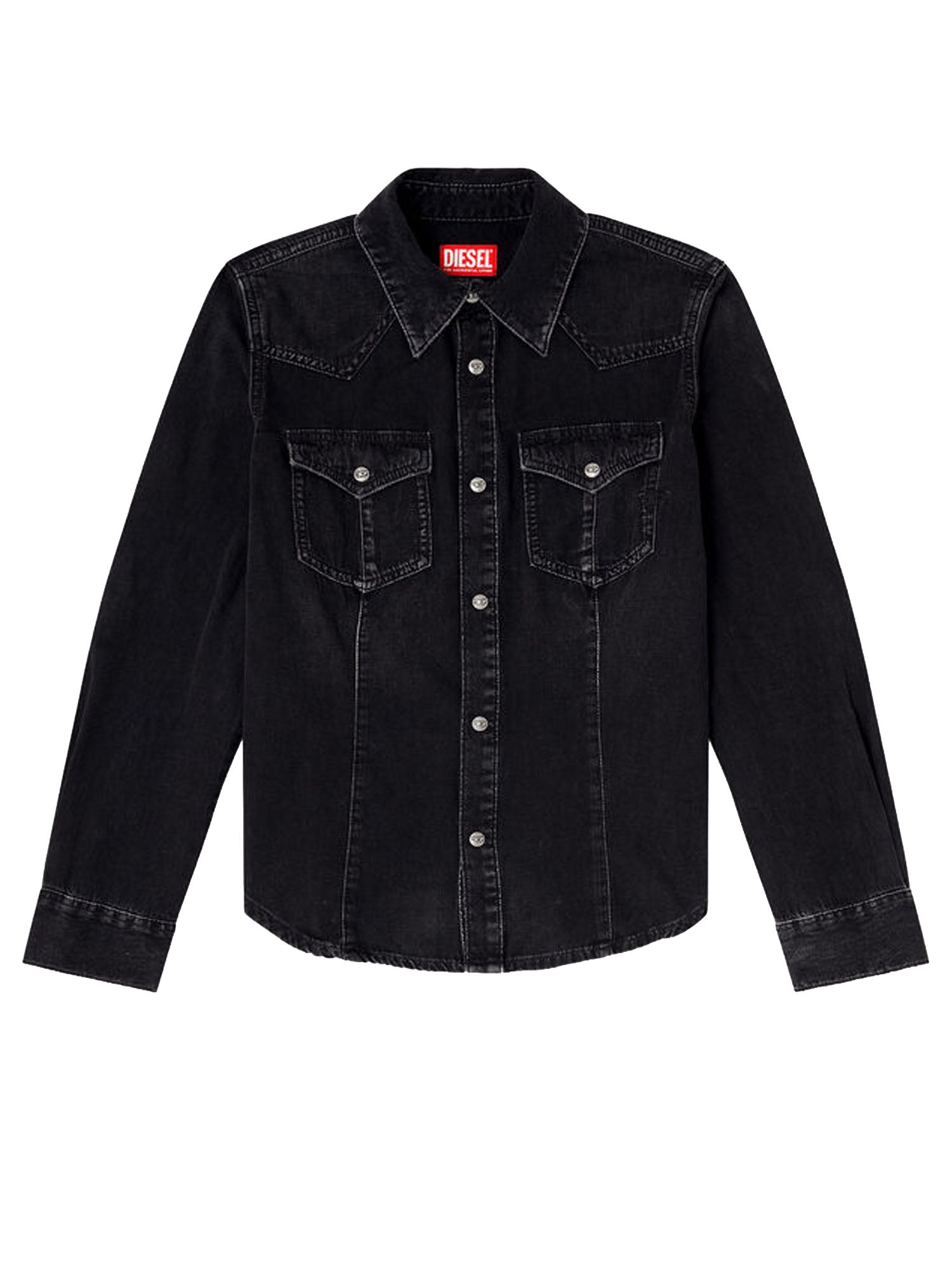 Camicia western in denim trattato