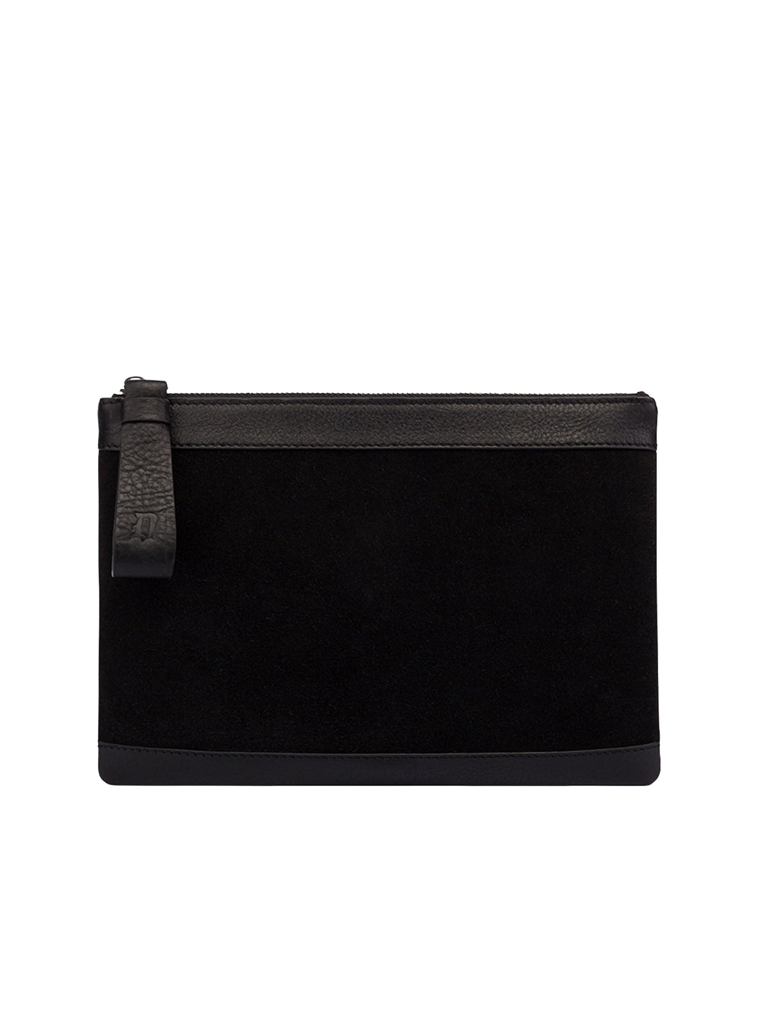 Mini pochette in crosta e pelle