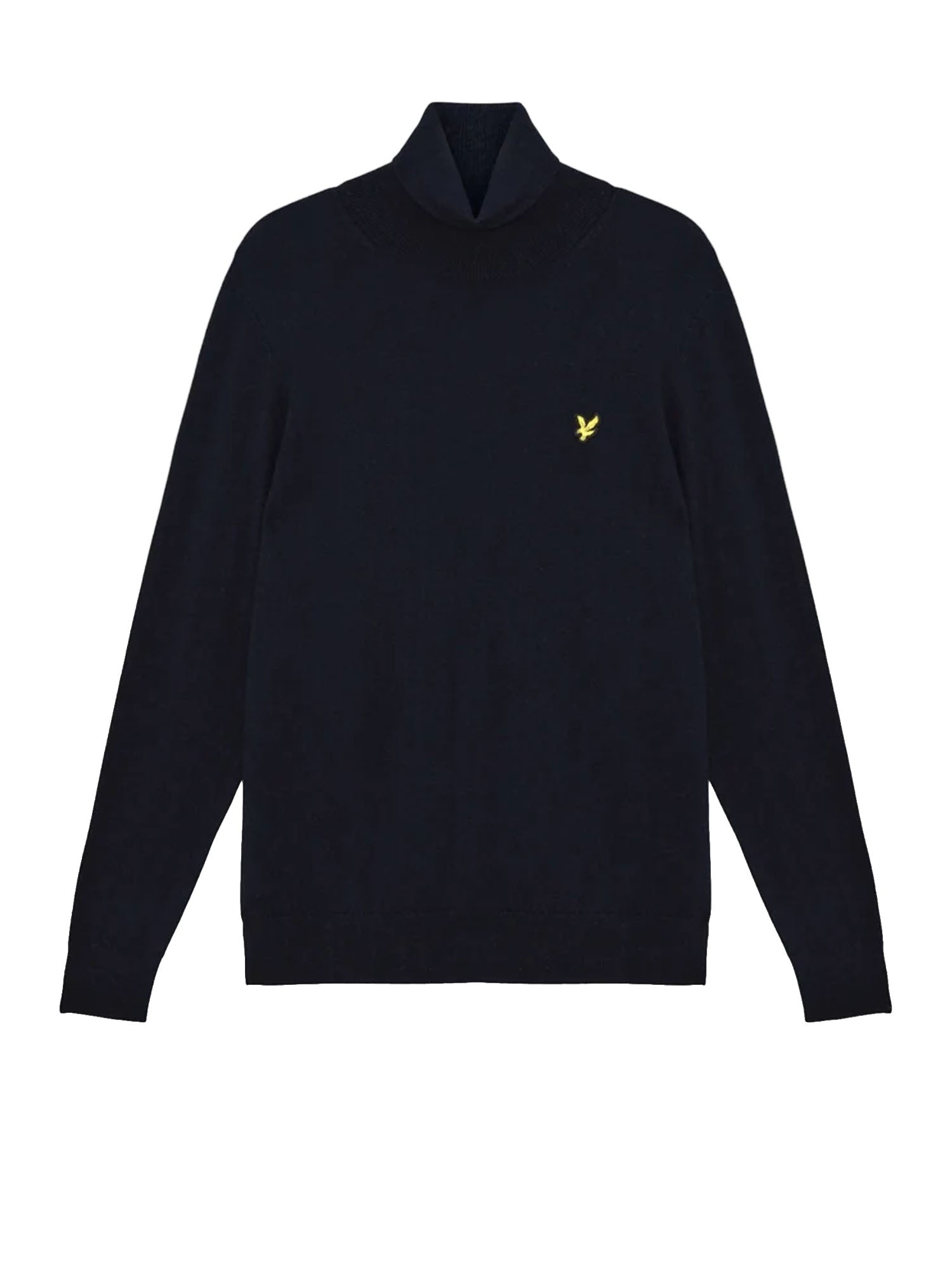 Maglione a collo alto in cotone e lana merino
