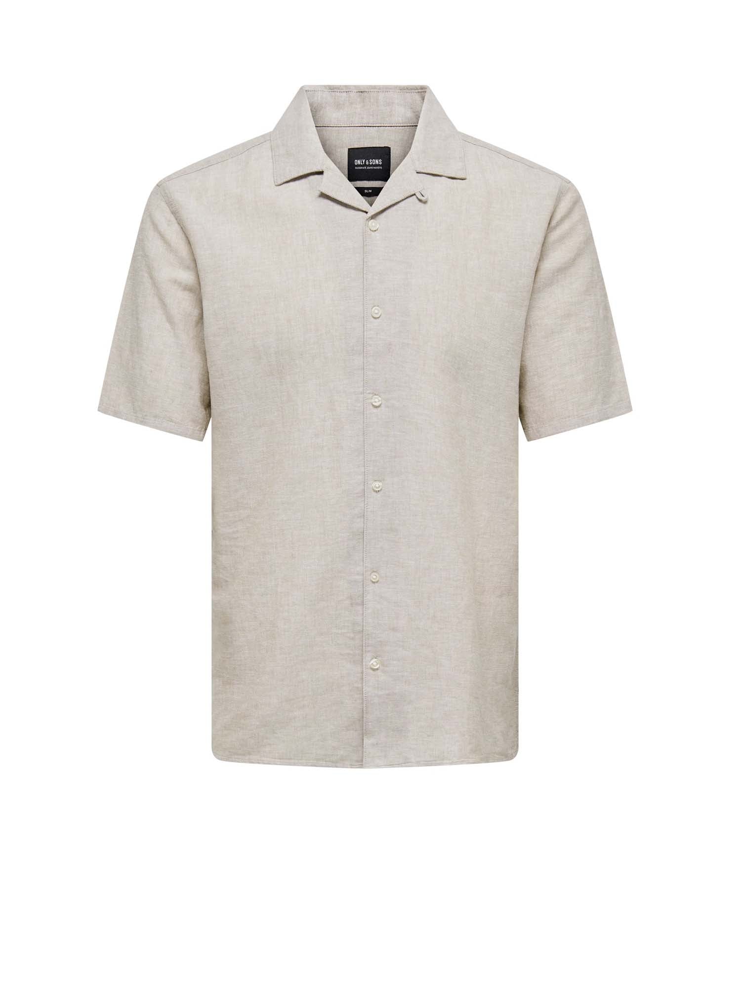Onscaiden Ss Solid Resort Linen Shirt