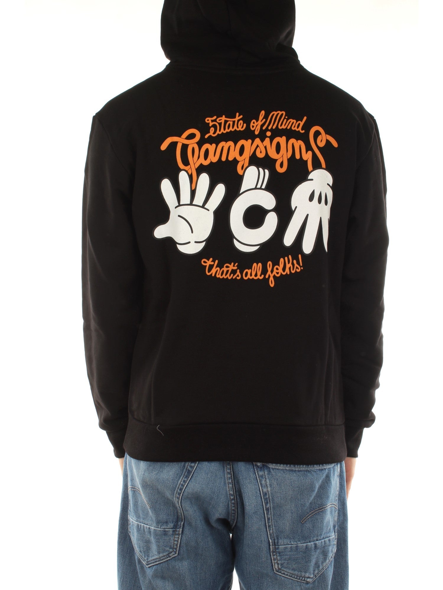 5tate Of Mind Felpa Con Cappuccio Gang Sign Hoodie Nero