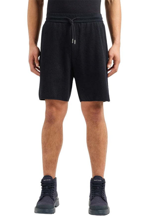 Shorts in jacquard fabric with logo tape