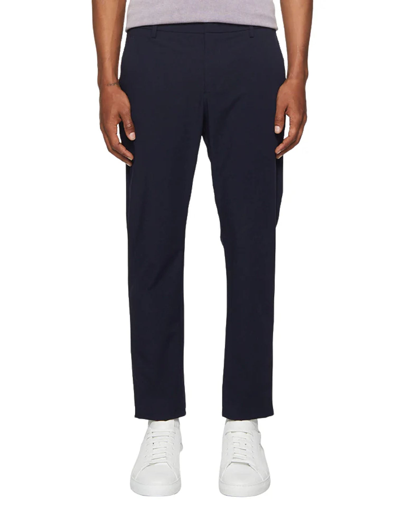 Dondup Pantalone Slim Chino Alfredo In Popeline Tecnico Blu