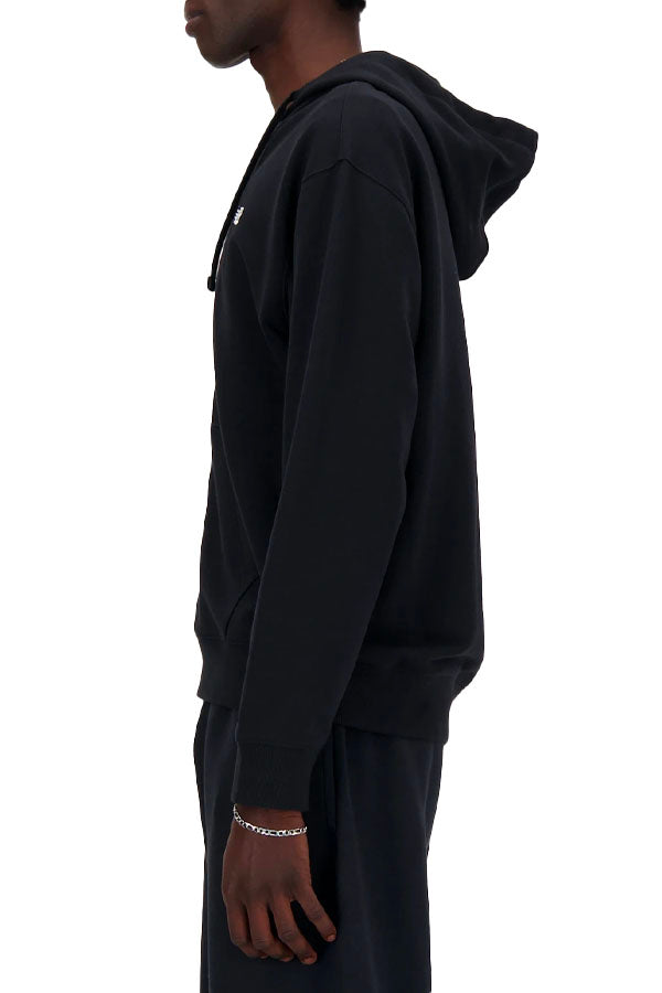 New Balance Felpa Stacked Logo Full Zip Nero