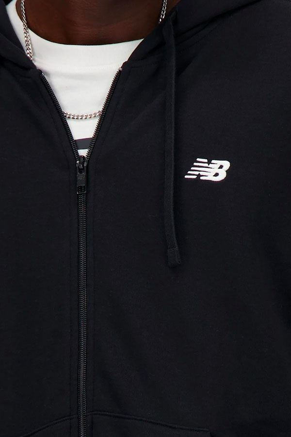 New Balance Felpa Stacked Logo Full Zip Nero