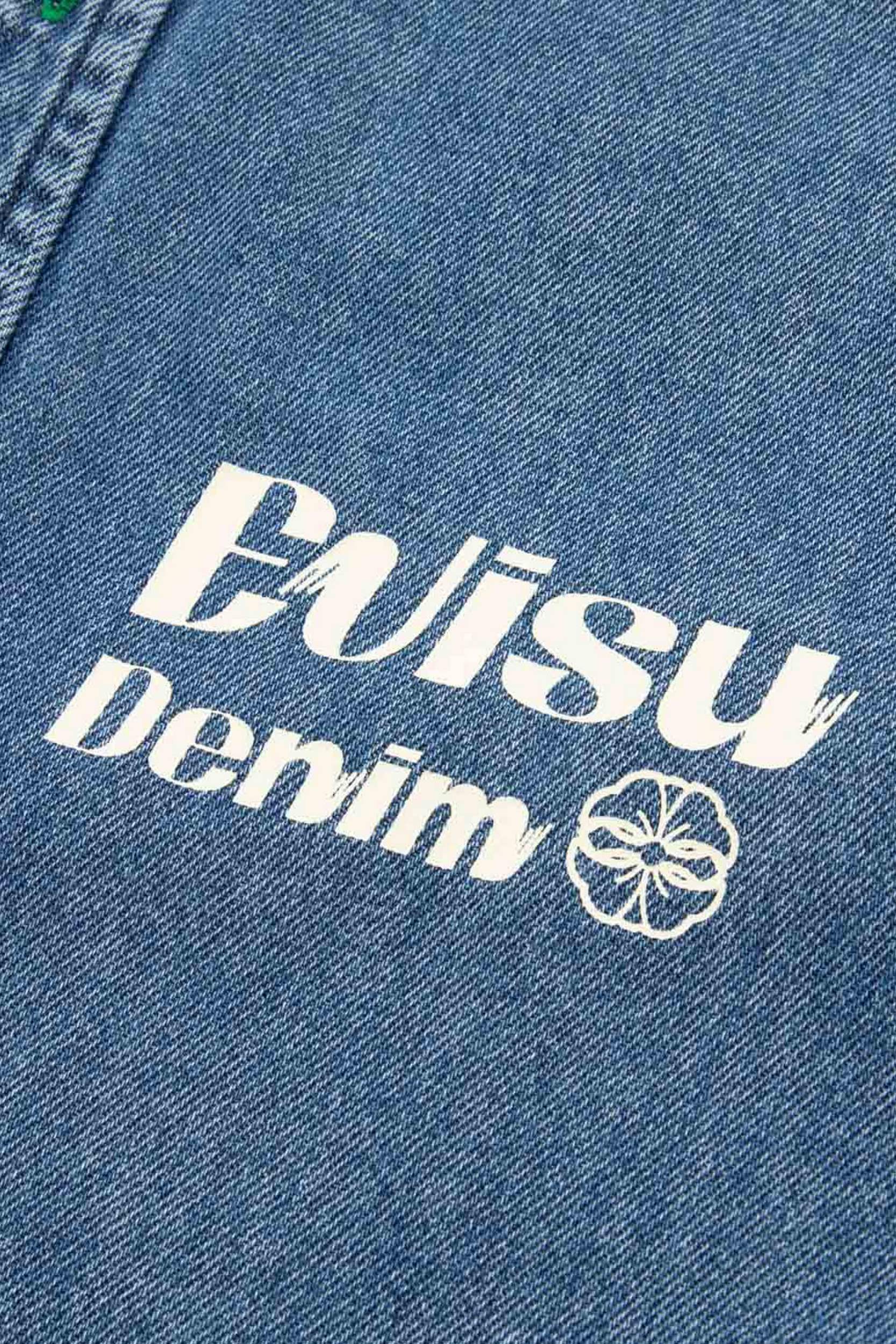Evisu Ht, Brush Daicock Printed Denim Ls Shirt Blu
