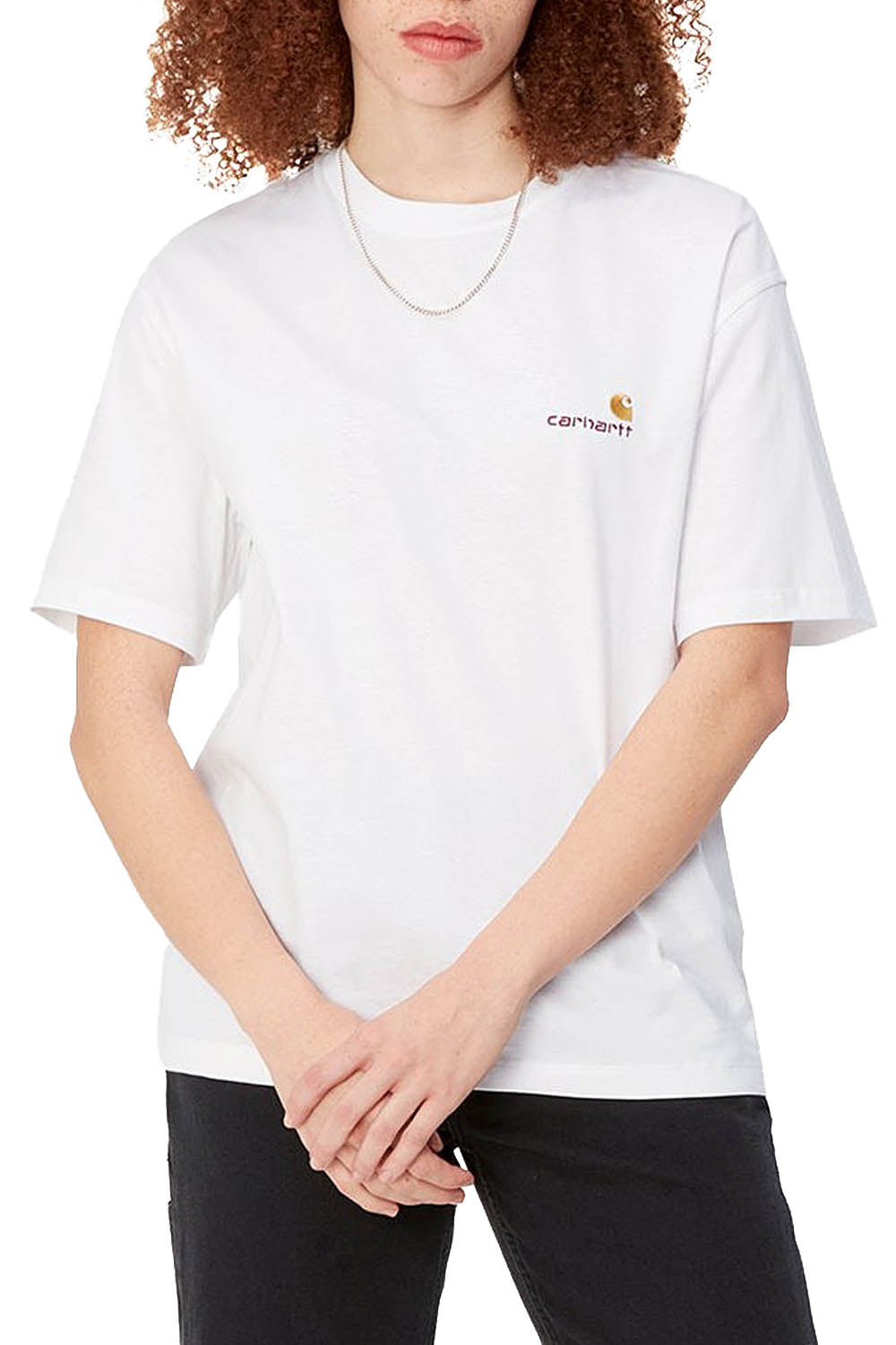 Carhartt Wip W' S/S American Script T-Shirt Bianco