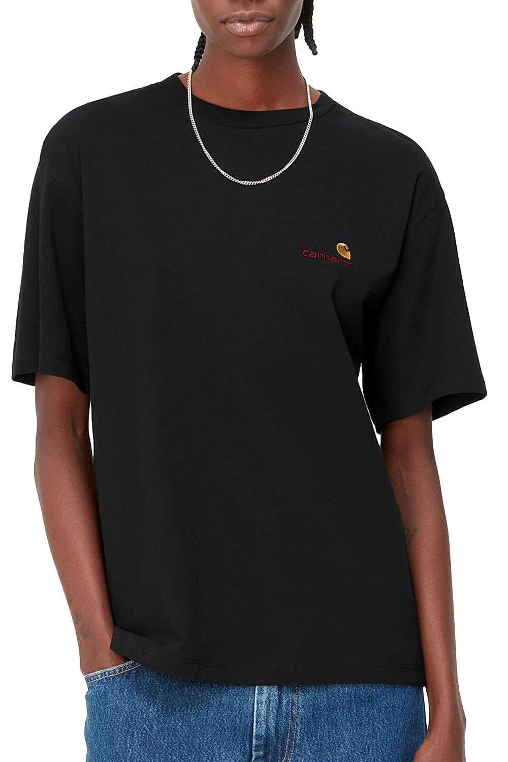 Carhartt Wip W' S/S American Script T-Shirt Nero