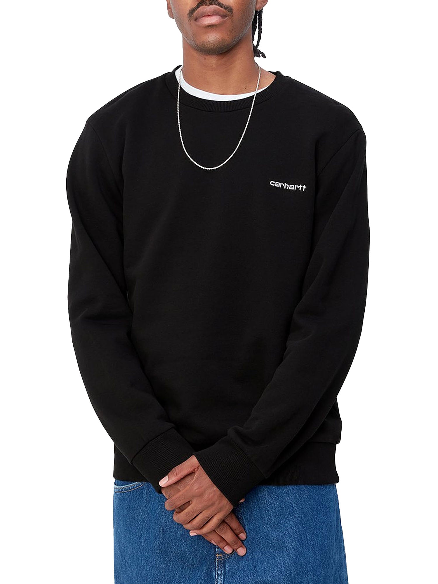 Carhartt Wip Script Embroidery Sweat Nero
