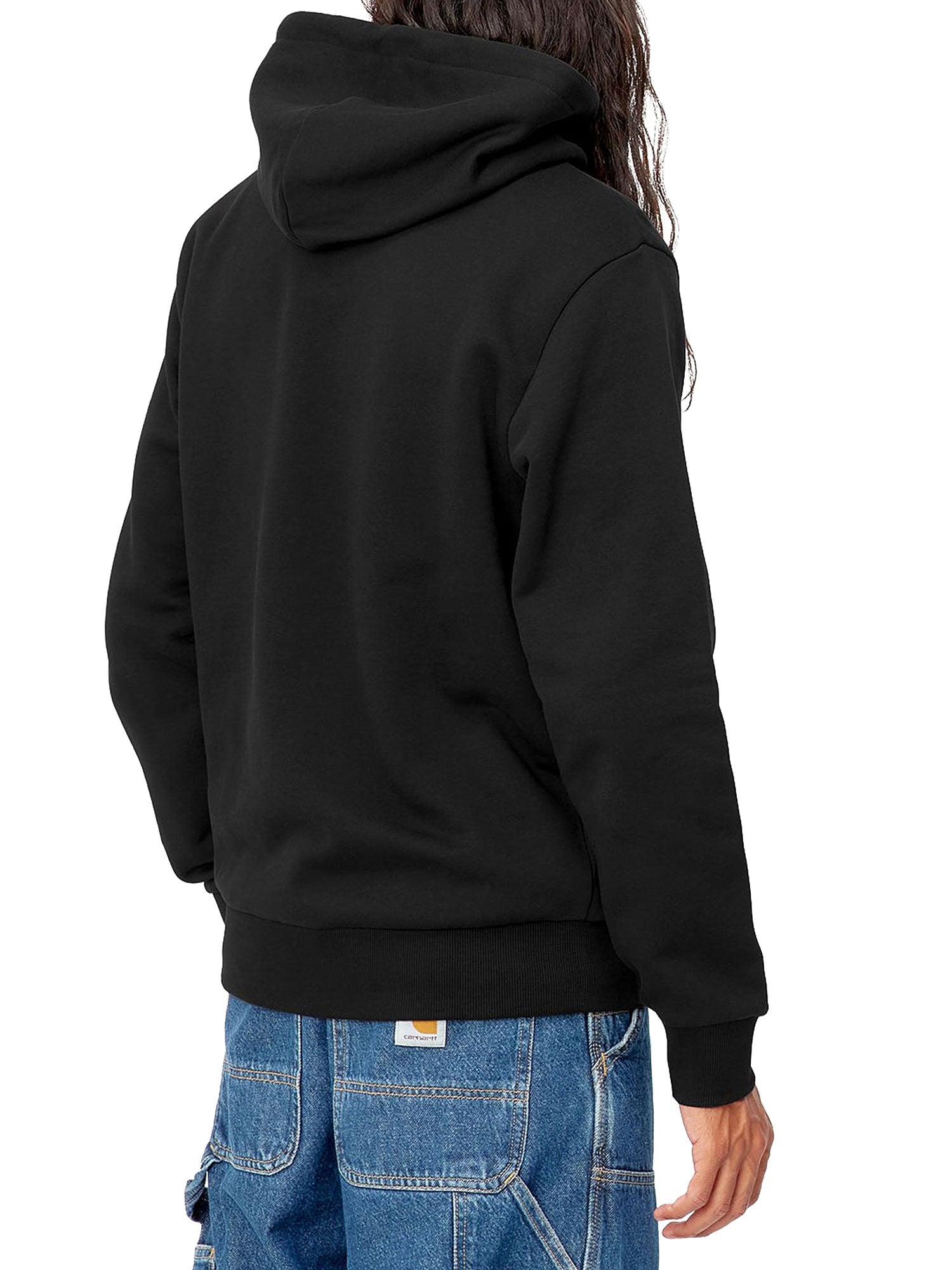 Carhartt Wip Hooded Script Embroidery Sweat Nero