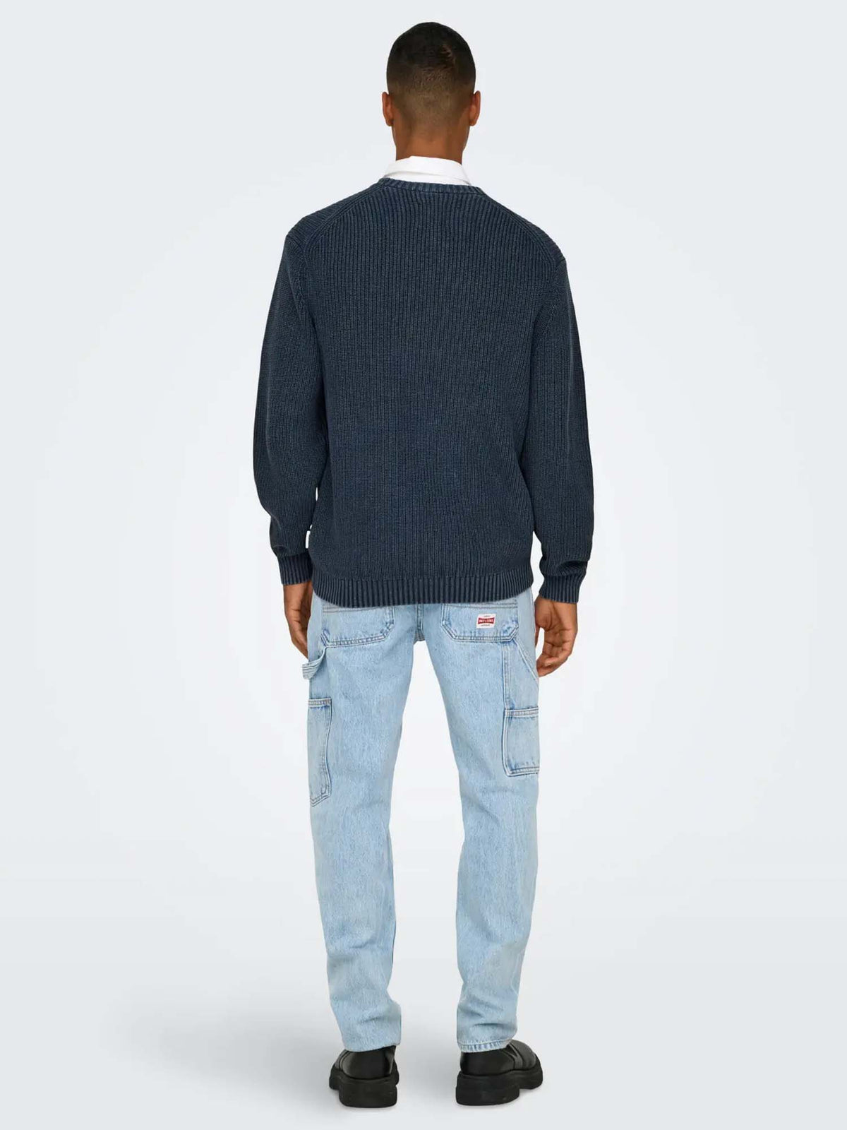 Only & Sons Onsrosu Reg 7 Wash Crew Knit WW Blu
