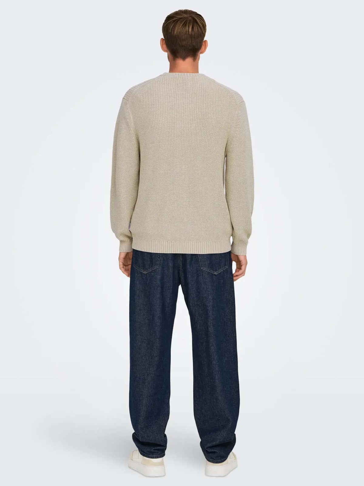 Only & Sons Onsrosu Reg 7 Wash Crew Knit WW Grigio