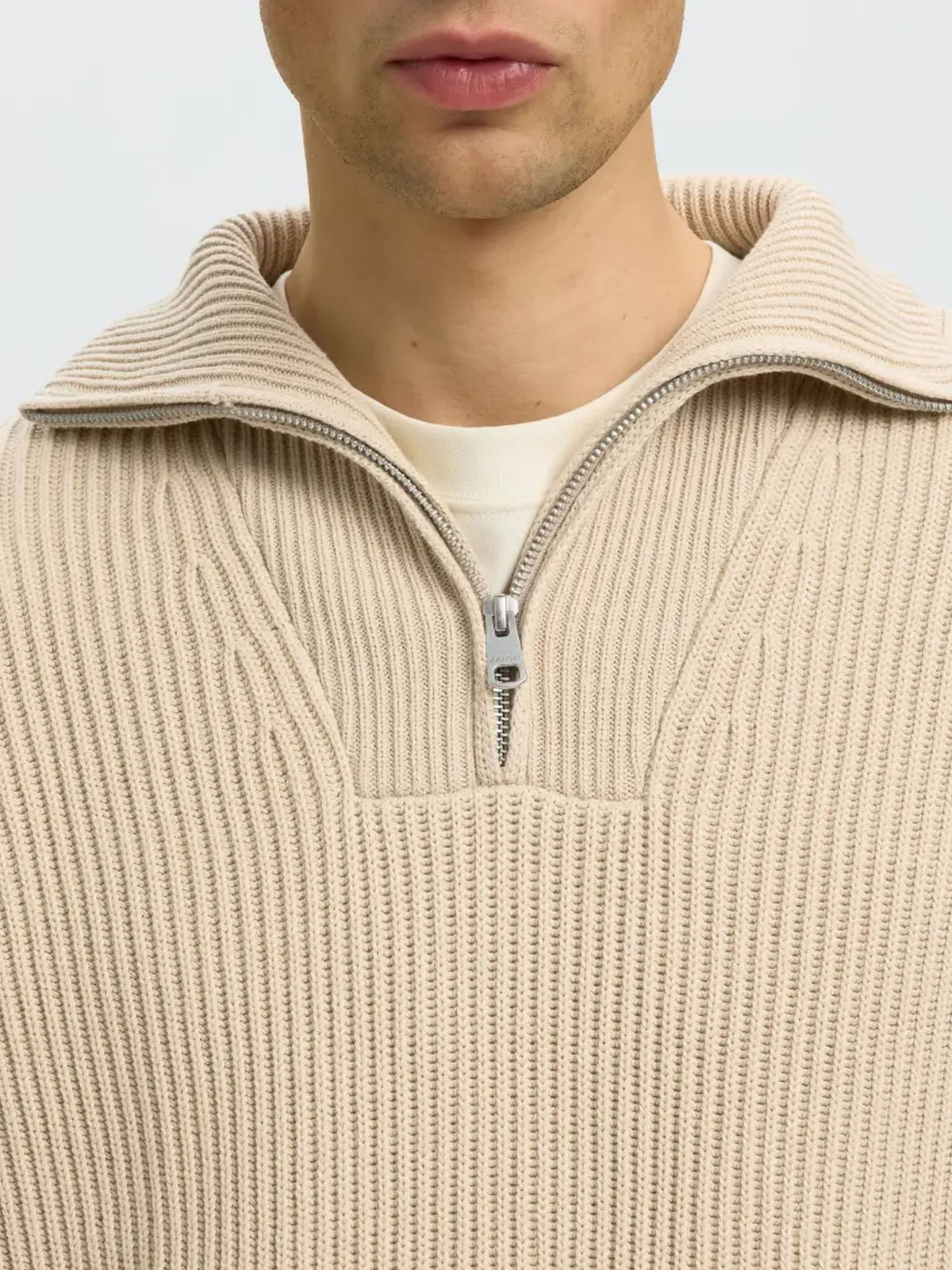 Selected Maglia SLMDRY Half Zip Beige