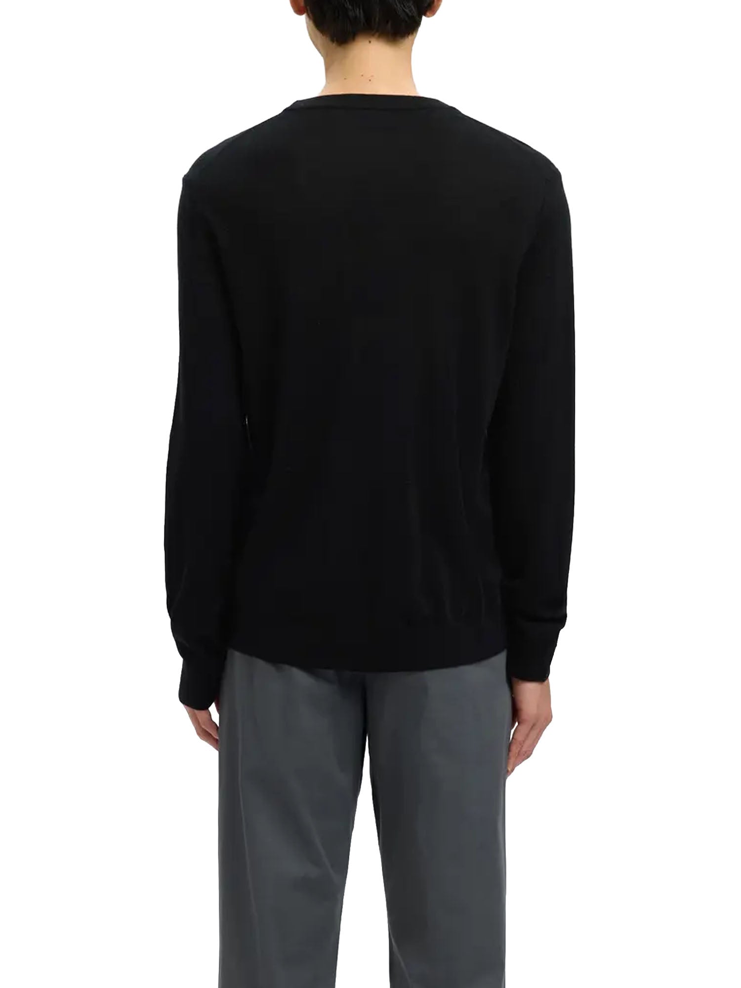 Selected Maglione SLMTRAY Merino Crew Neck Nero