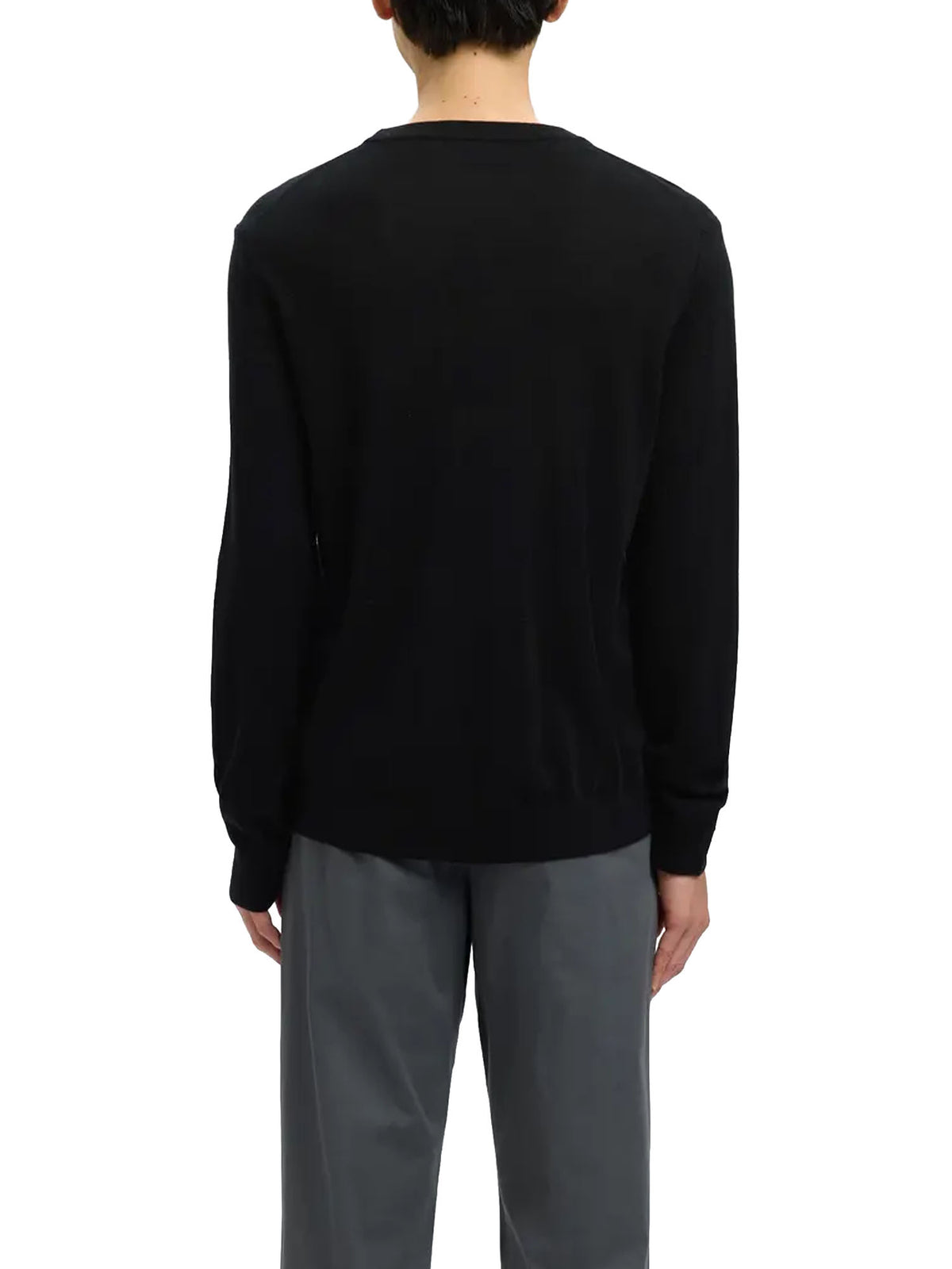 Selected Maglione SLMTRAY Merino Crew Neck Nero
