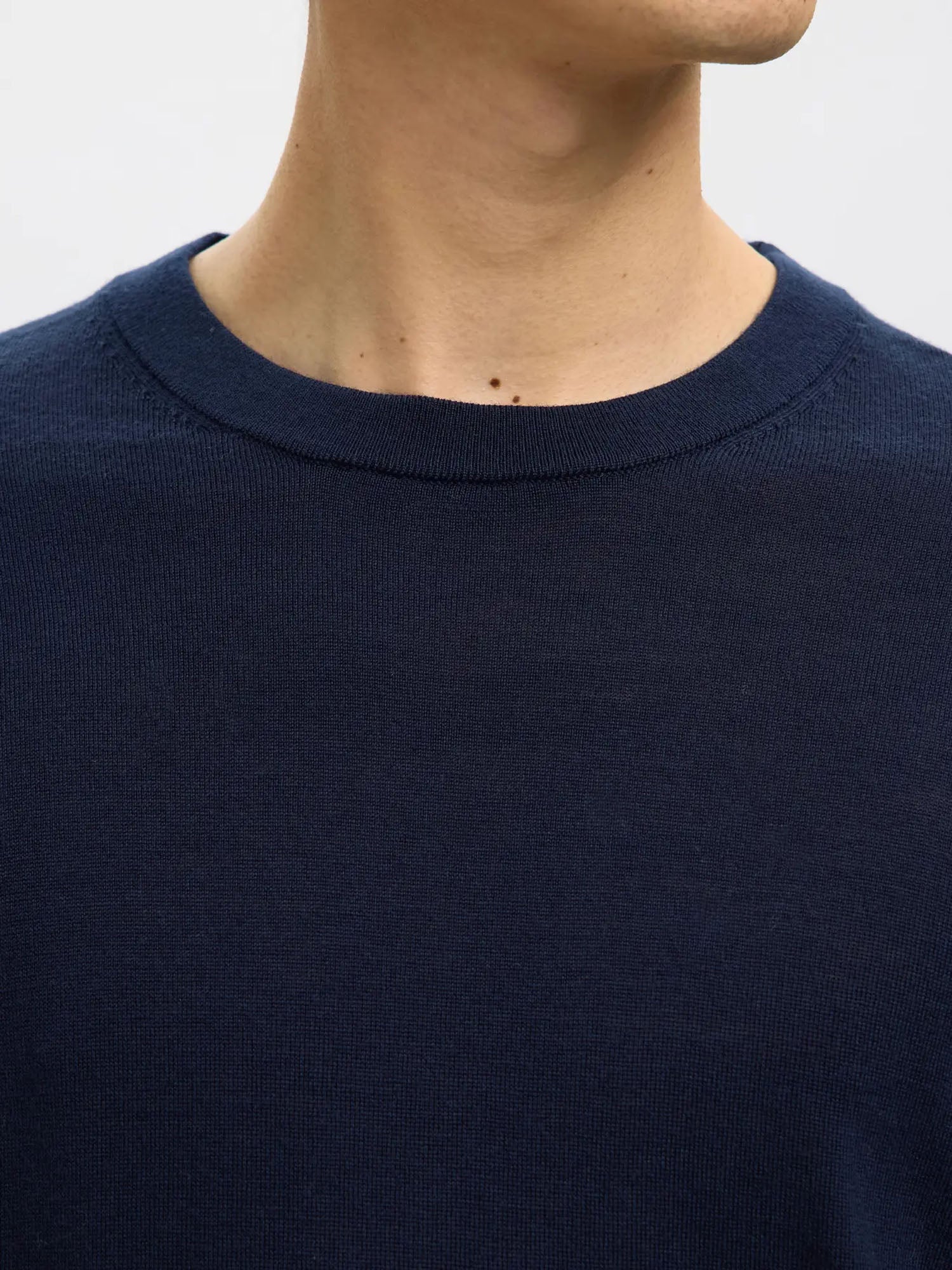 Selected Maglione SLMTRAY Merino Crew Neck Blu