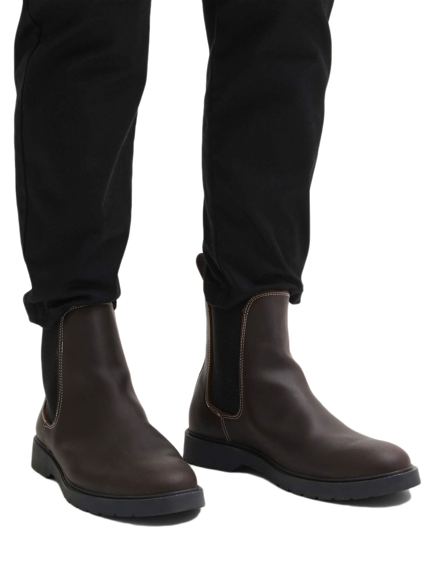 Selected Slhtim Leather Chelsea Boot Marrone