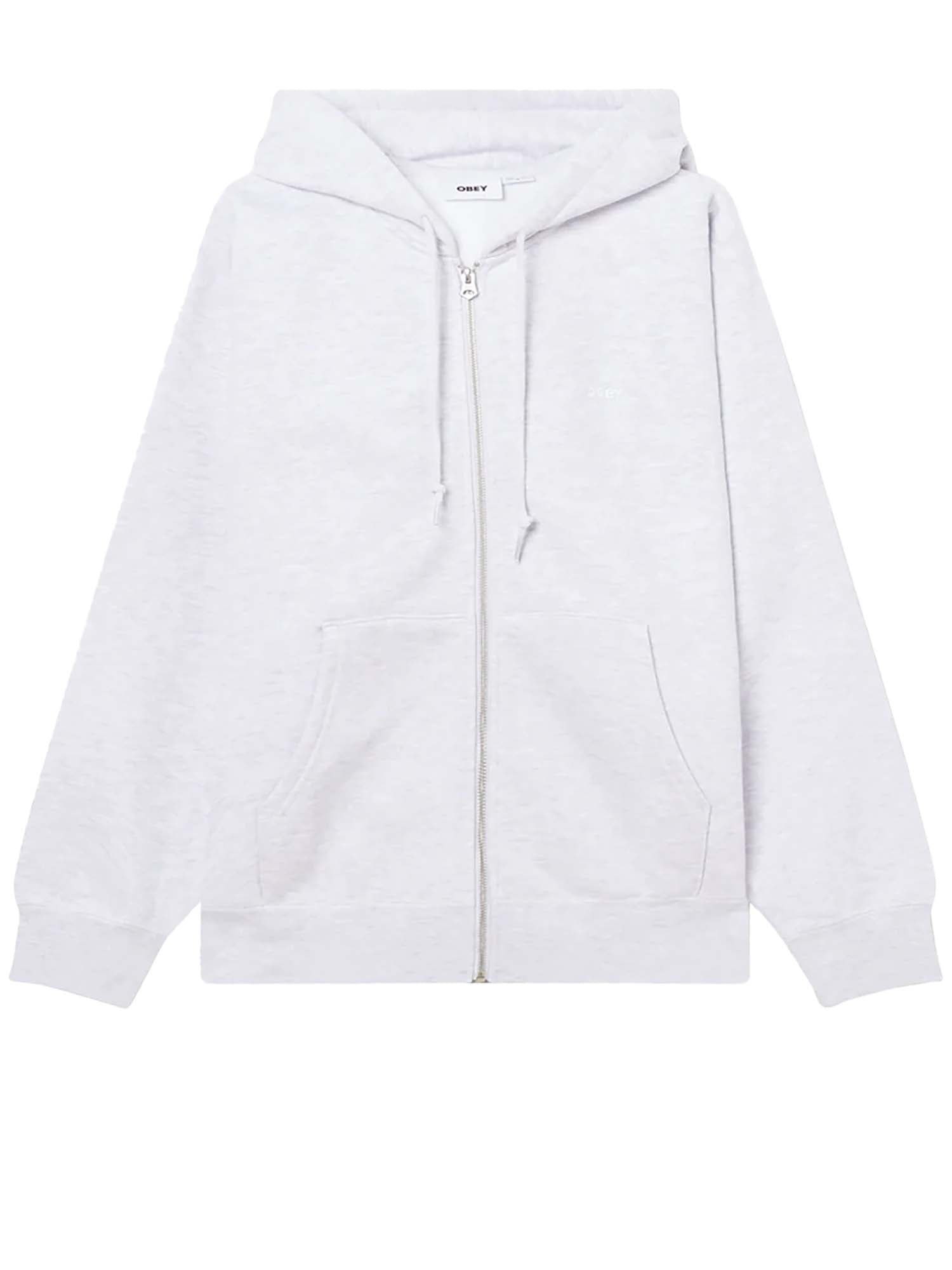 Obey Established Works Bold Zip Hood II Fleece Grigio