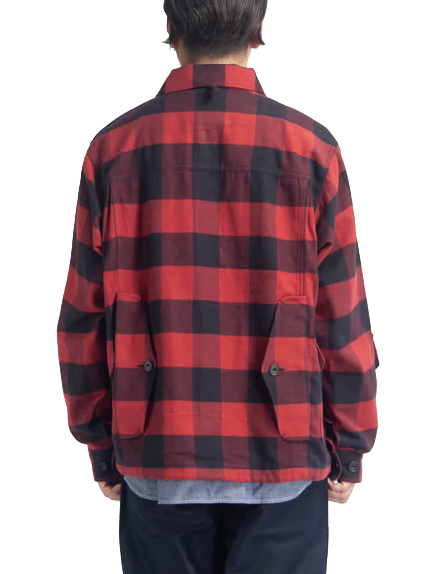 Woolrich Giacca da pesca Coach Buffalo Check da uomo Rosso
