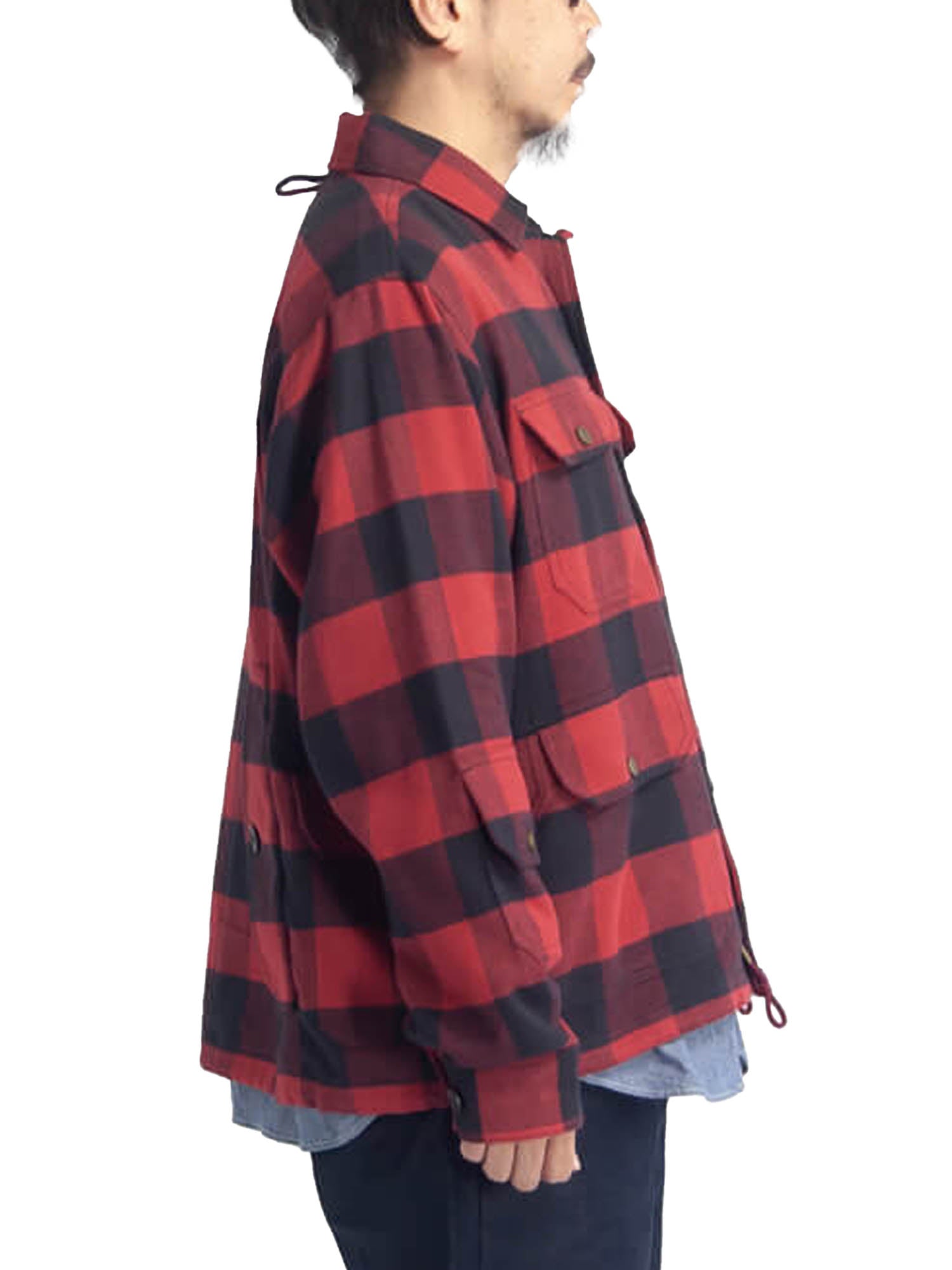 Woolrich Giacca da pesca Coach Buffalo Check da uomo Rosso