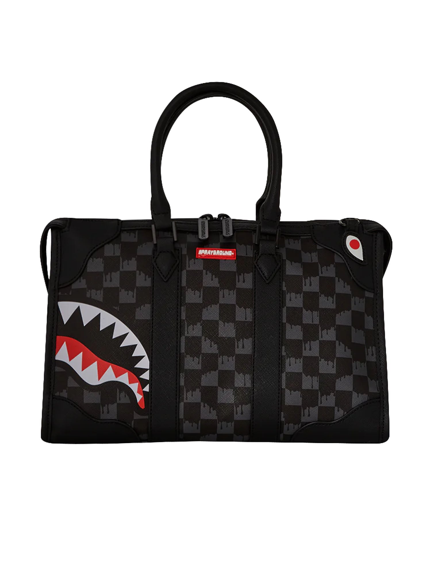 Sprayground Drip Check Shark Mini Duffle Nero