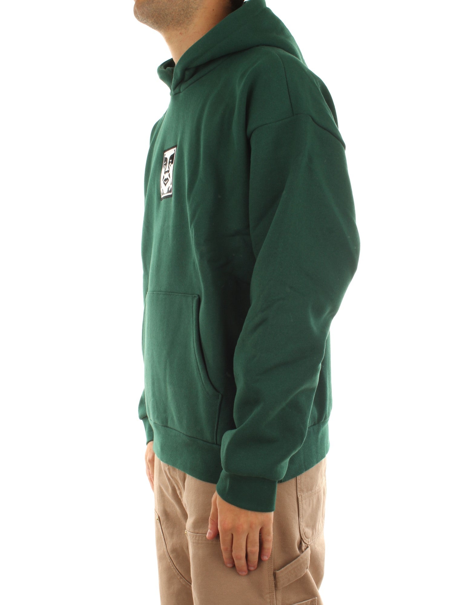 Obey Icon Extra Heavy Pullover Hood II Verde