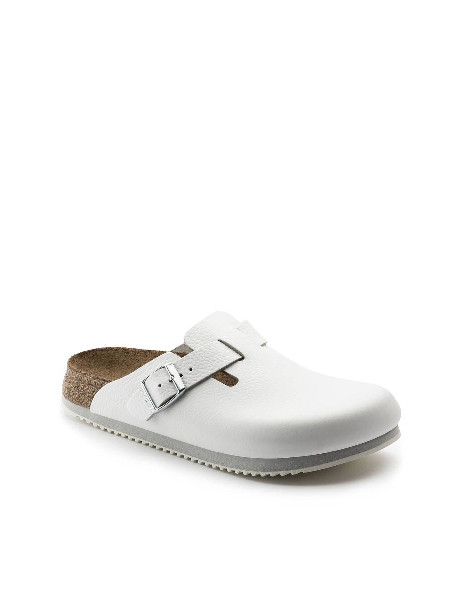 Birkenstock Boston Super grip (Pelle Naturale) Bianco