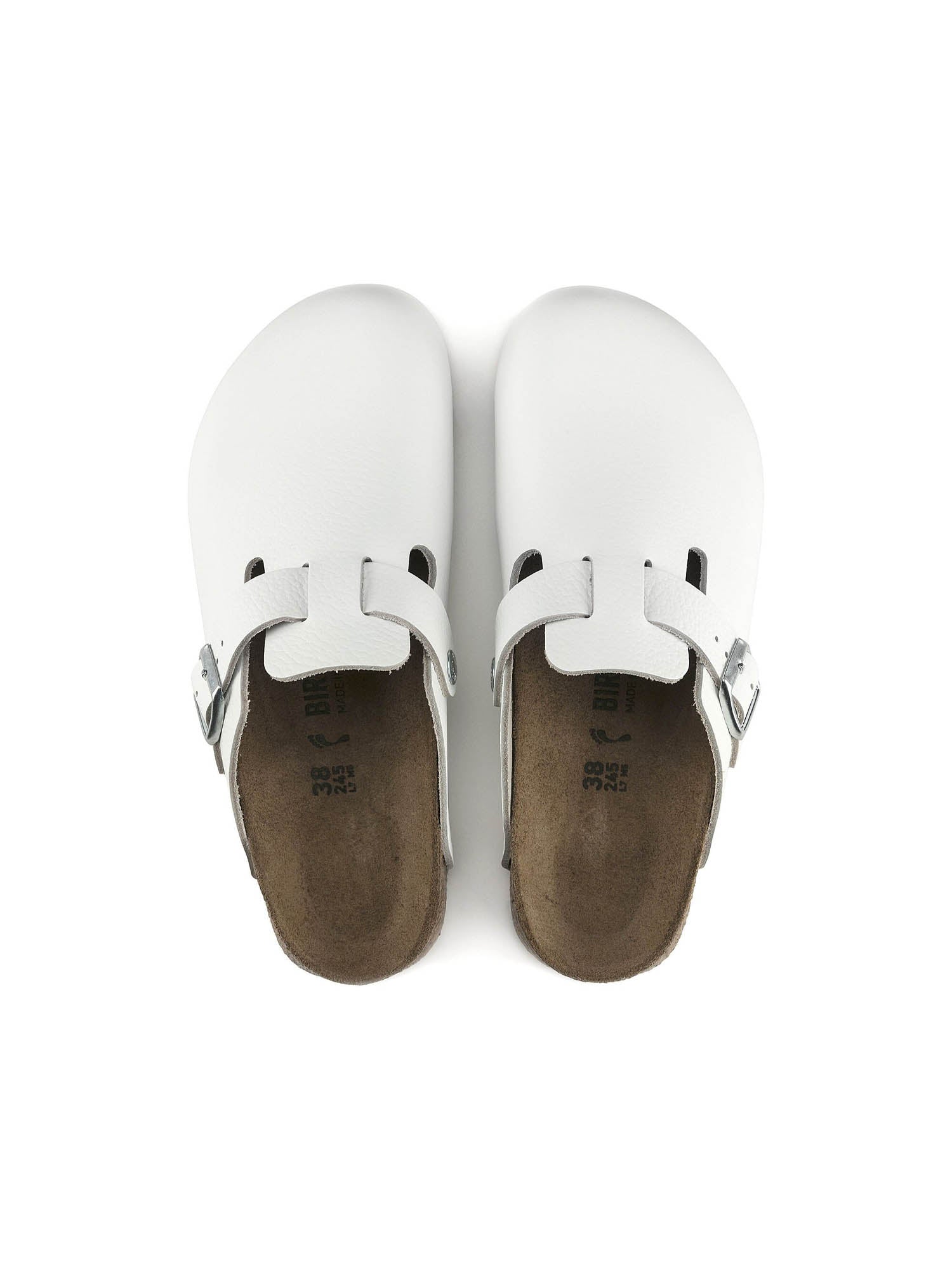 Birkenstock Boston Super grip (Pelle Naturale) Bianco