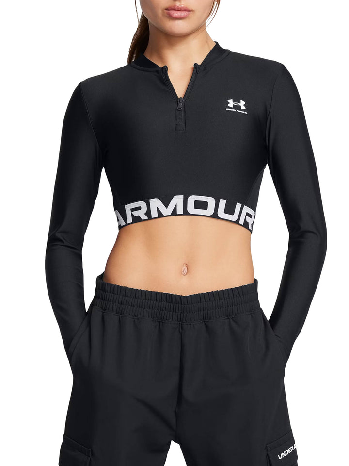 Under Armour Maglia a maniche lunghe HeatGear® Rib ¼ Zip Nero