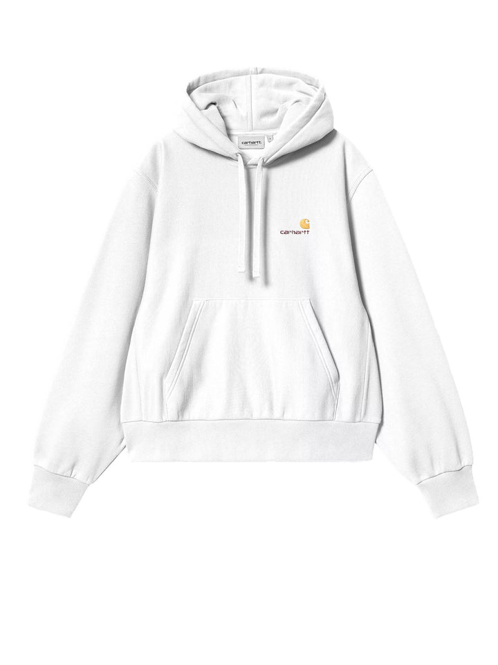 Carhartt Wip W' Hooded American Script Sweatshirt Bianco