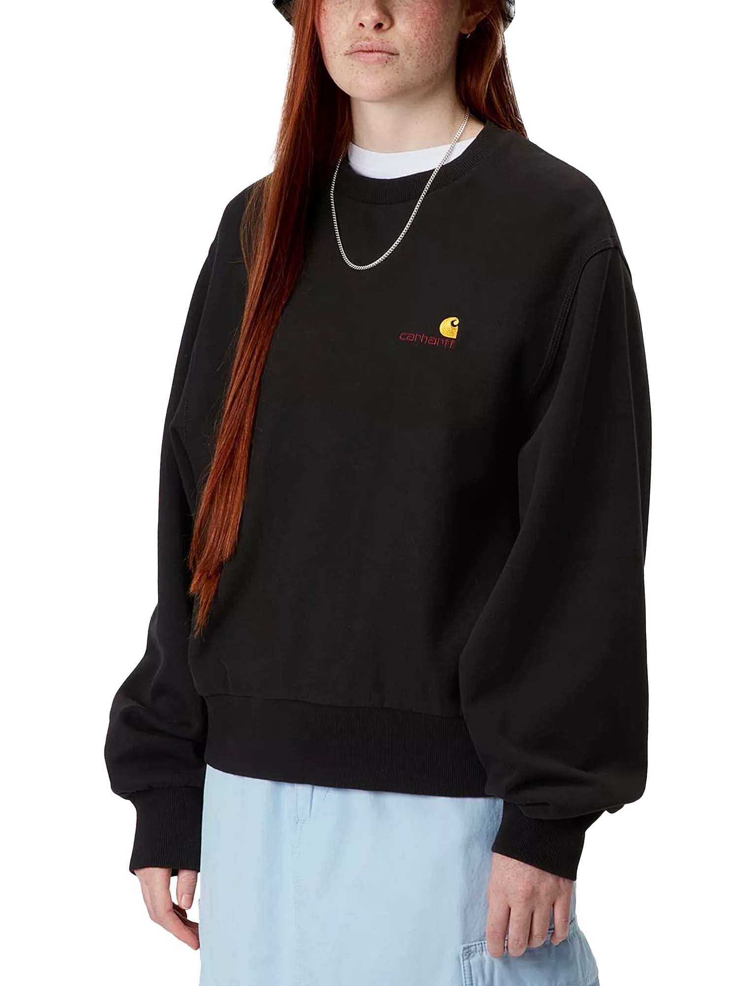 Carhartt Wip W' American Script Sweatshirt Nero