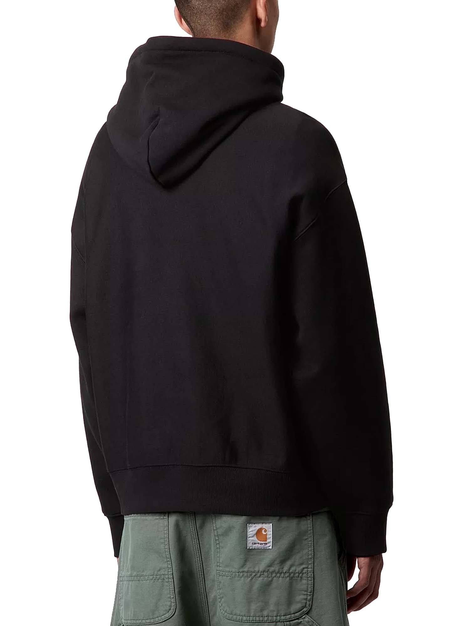 Carhartt Wip Hooded Label Script Sweat Nero