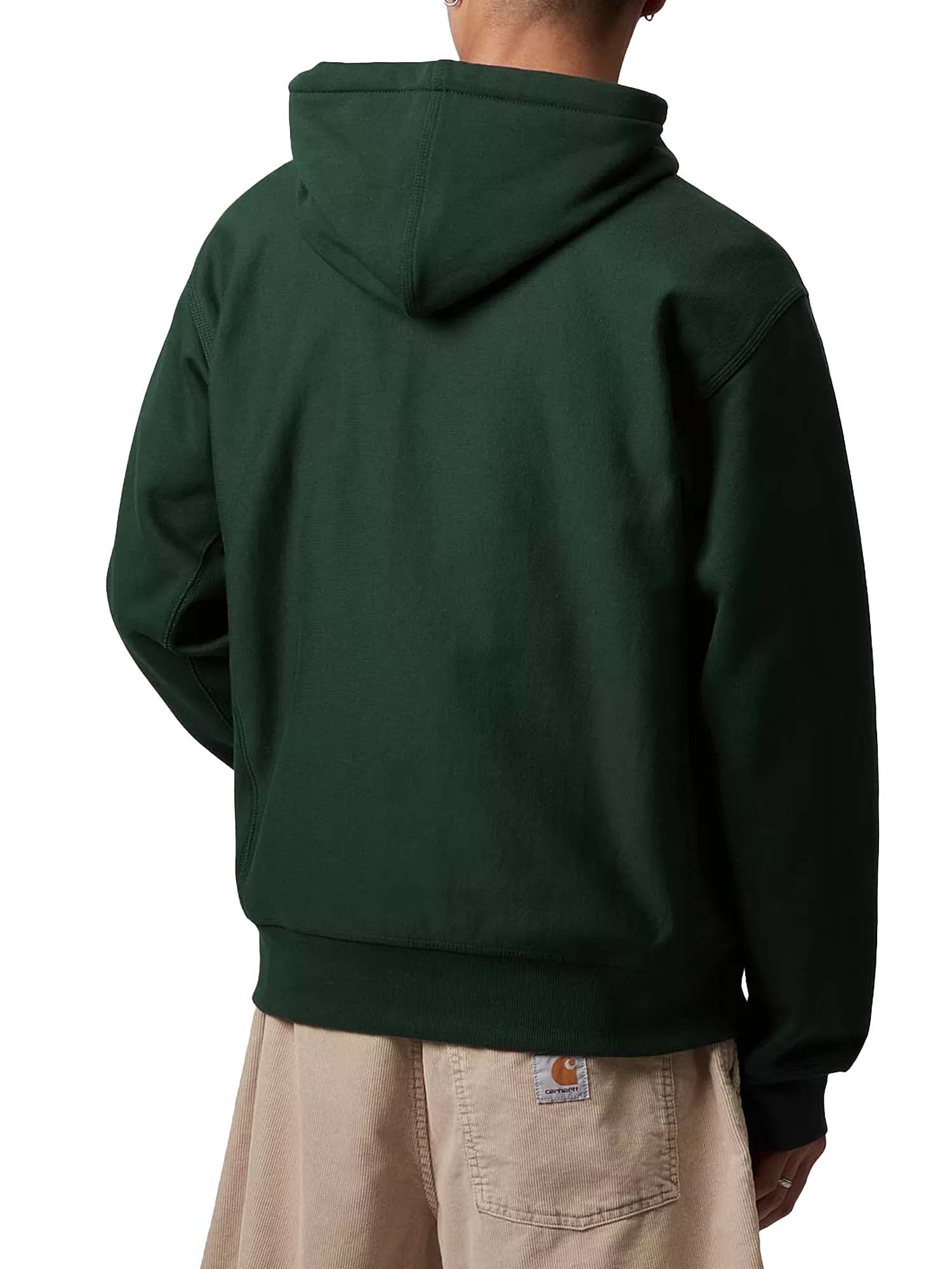 Carhartt Wip Hooded American Script Sweatshirt Verde