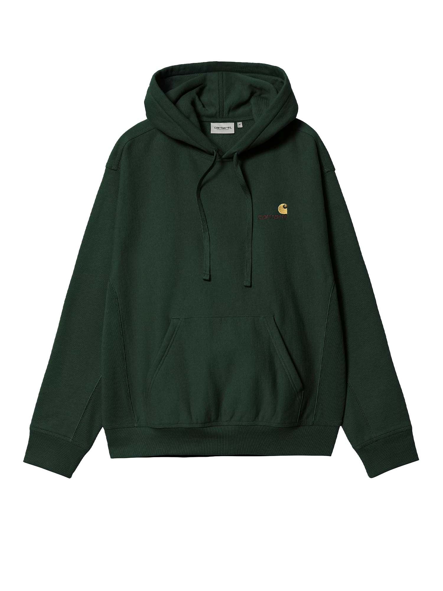 Carhartt Wip Hooded American Script Sweatshirt Verde