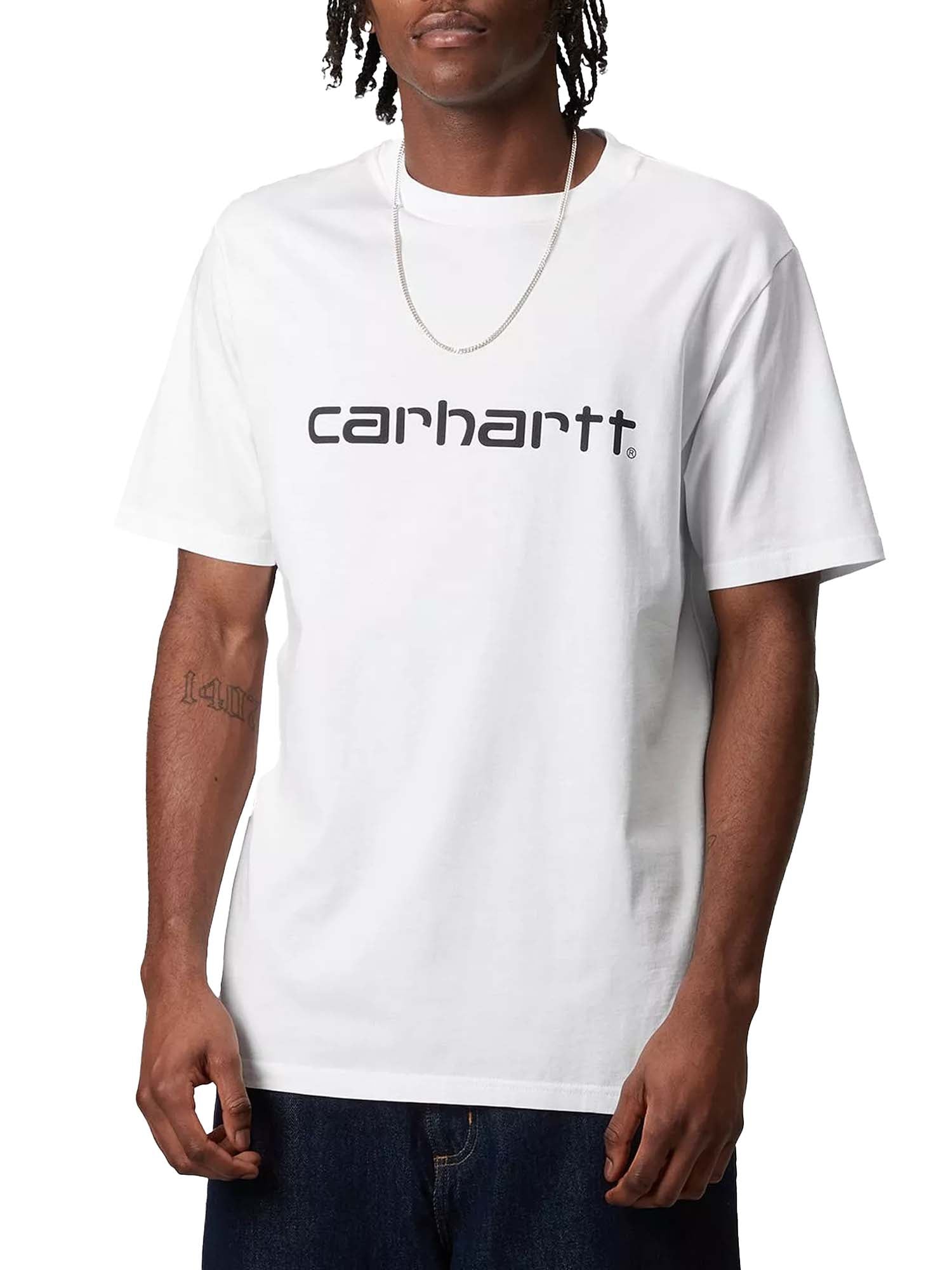 Carhartt Wip S/S Script T-Shirt Bianco