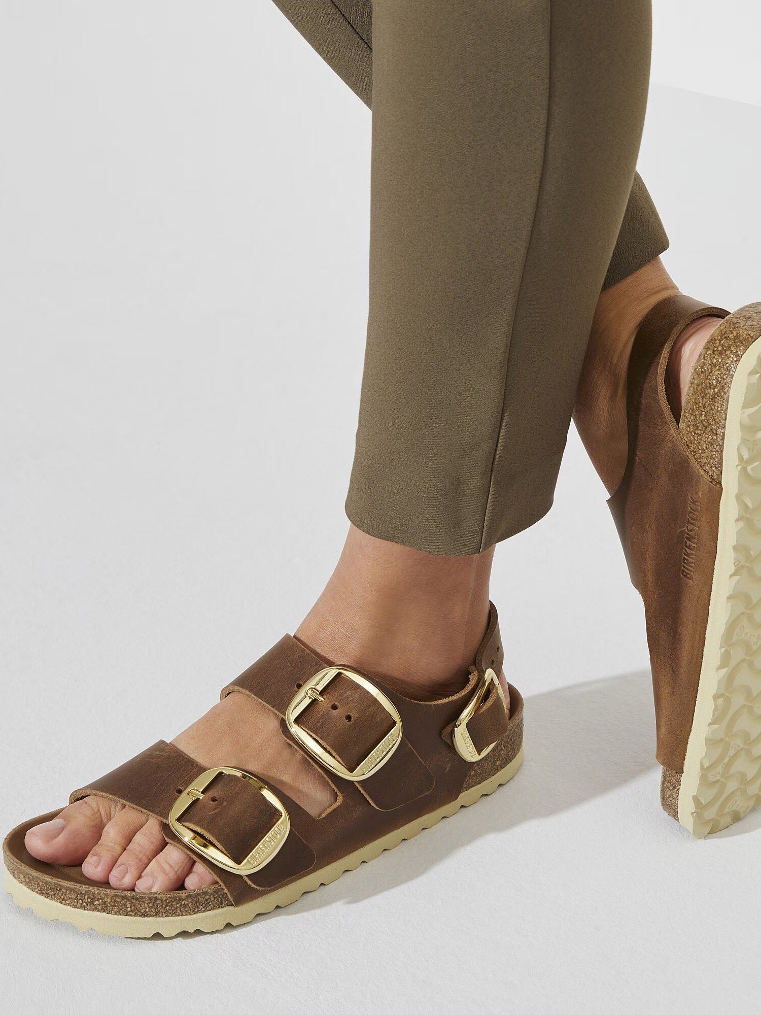 Birkenstock Milano Big Buckle (Pelle oliata) Marrone