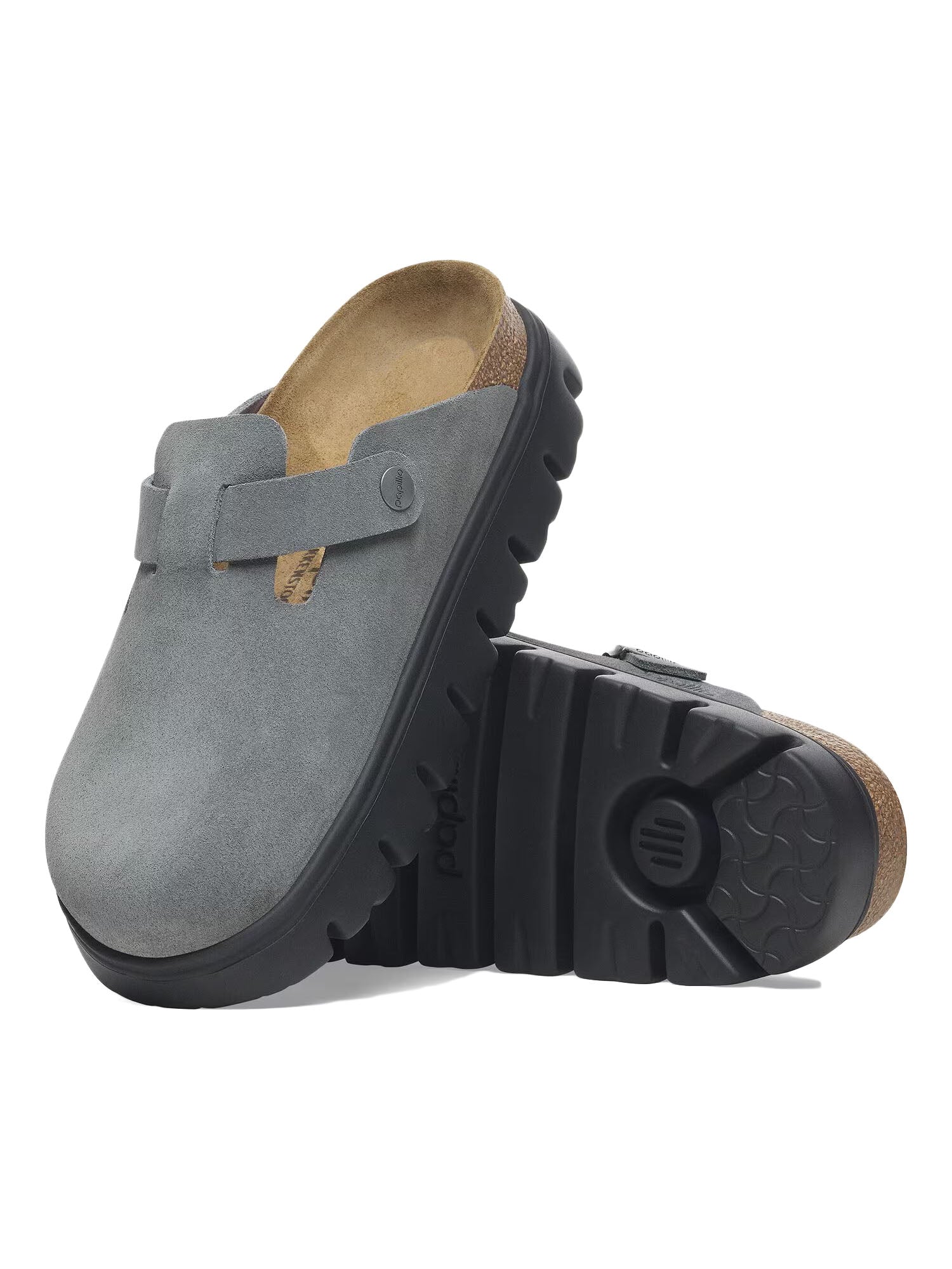 Birkenstock Boston Chunky (Pelle Scamosciata) Grigio