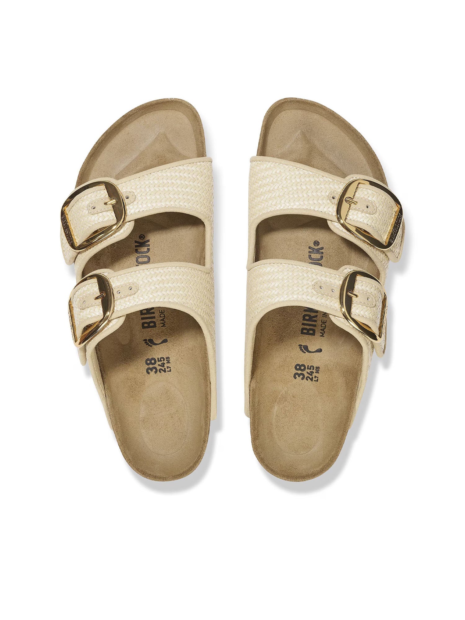Birkenstock Arizona Big Buckle Raffia Bianco