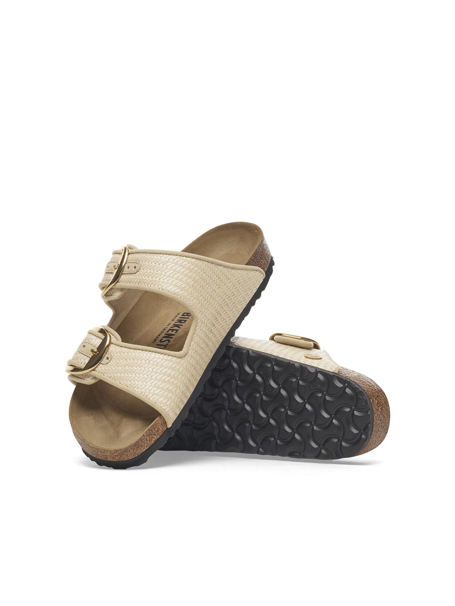 Birkenstock Arizona Big Buckle Raffia Bianco