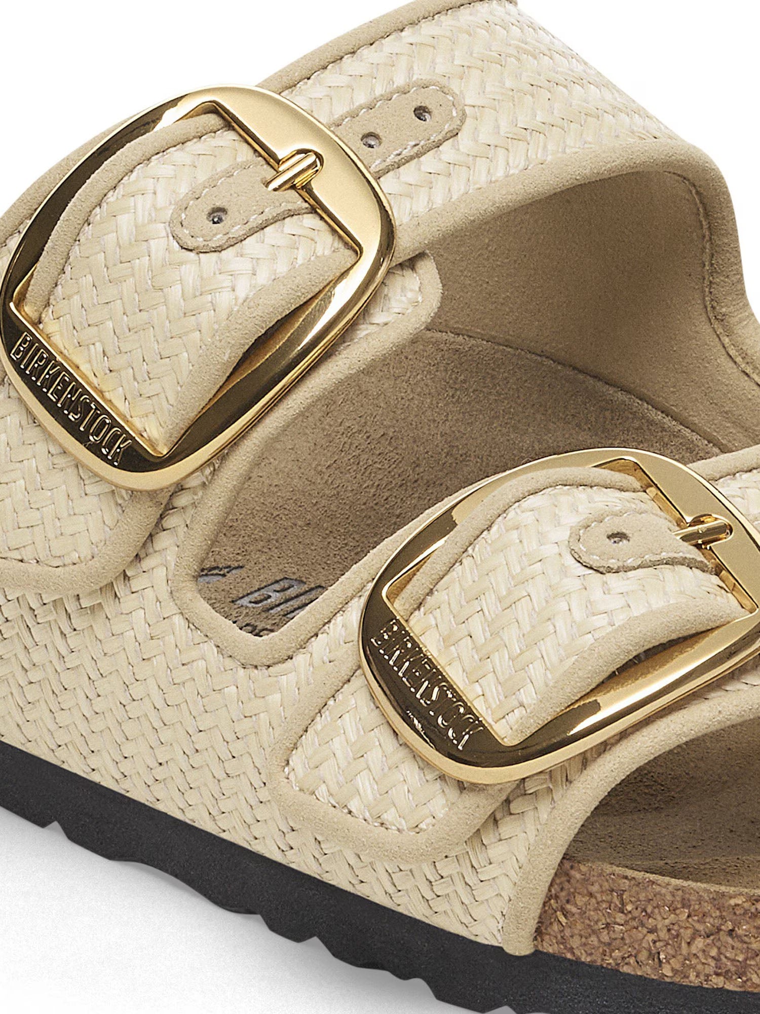 Birkenstock Arizona Big Buckle Raffia Bianco