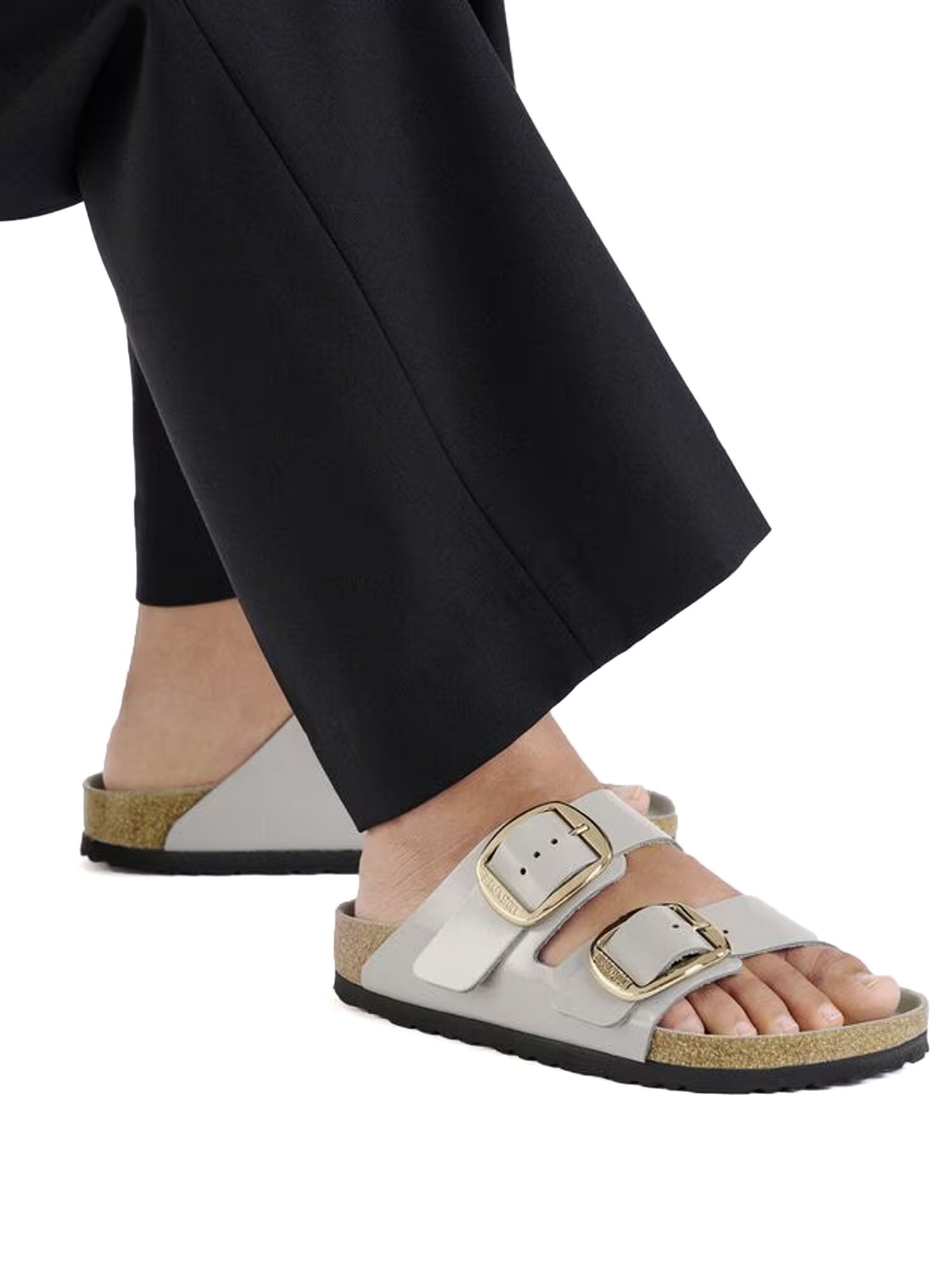 Birkenstock Arizona Big Buckle Exquisite (Pelle naturale vernice) Grigio