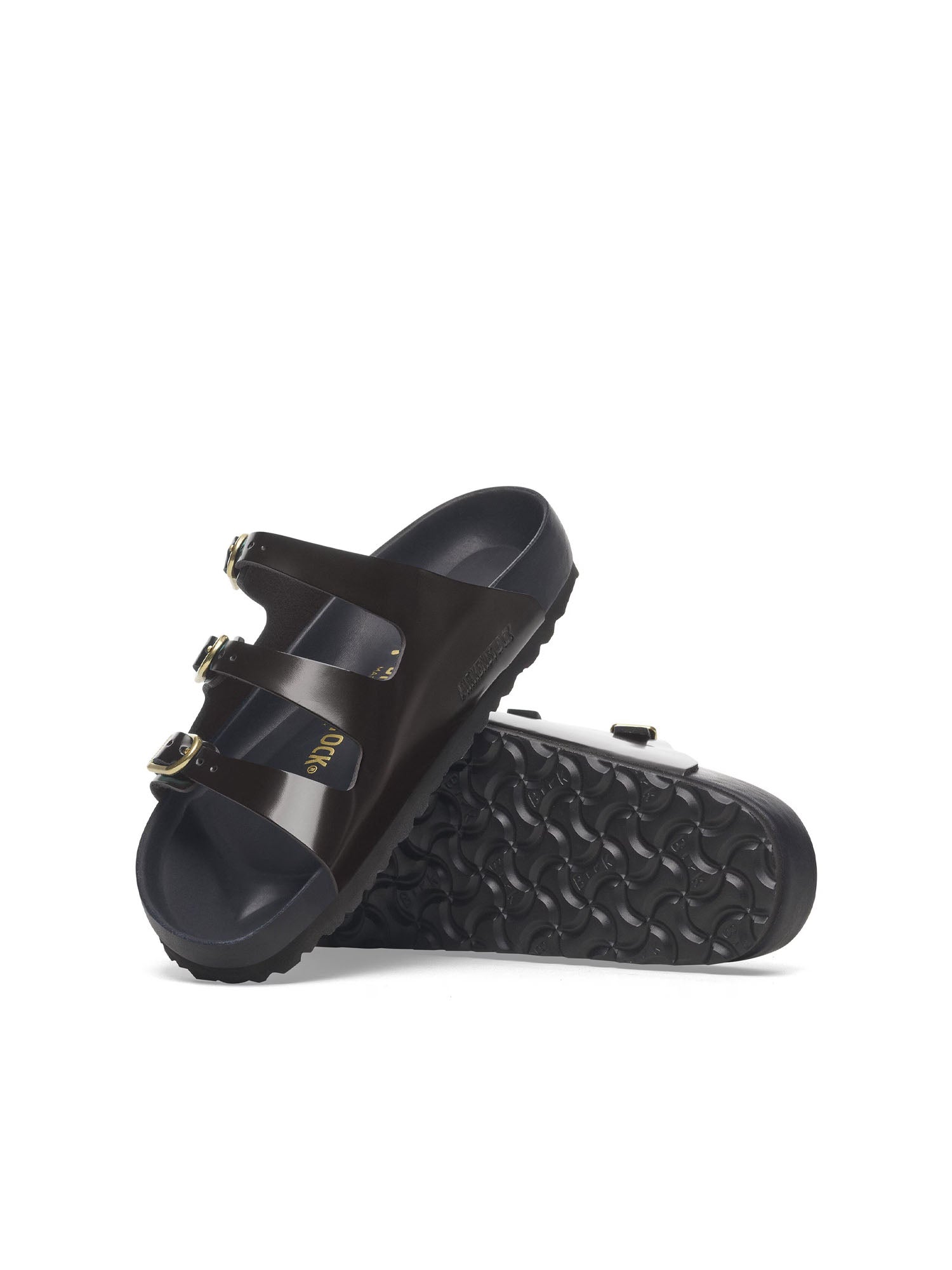 Birkenstock Florida Dbuckle Exquisite (Pelle Naturale Vernice) Nero