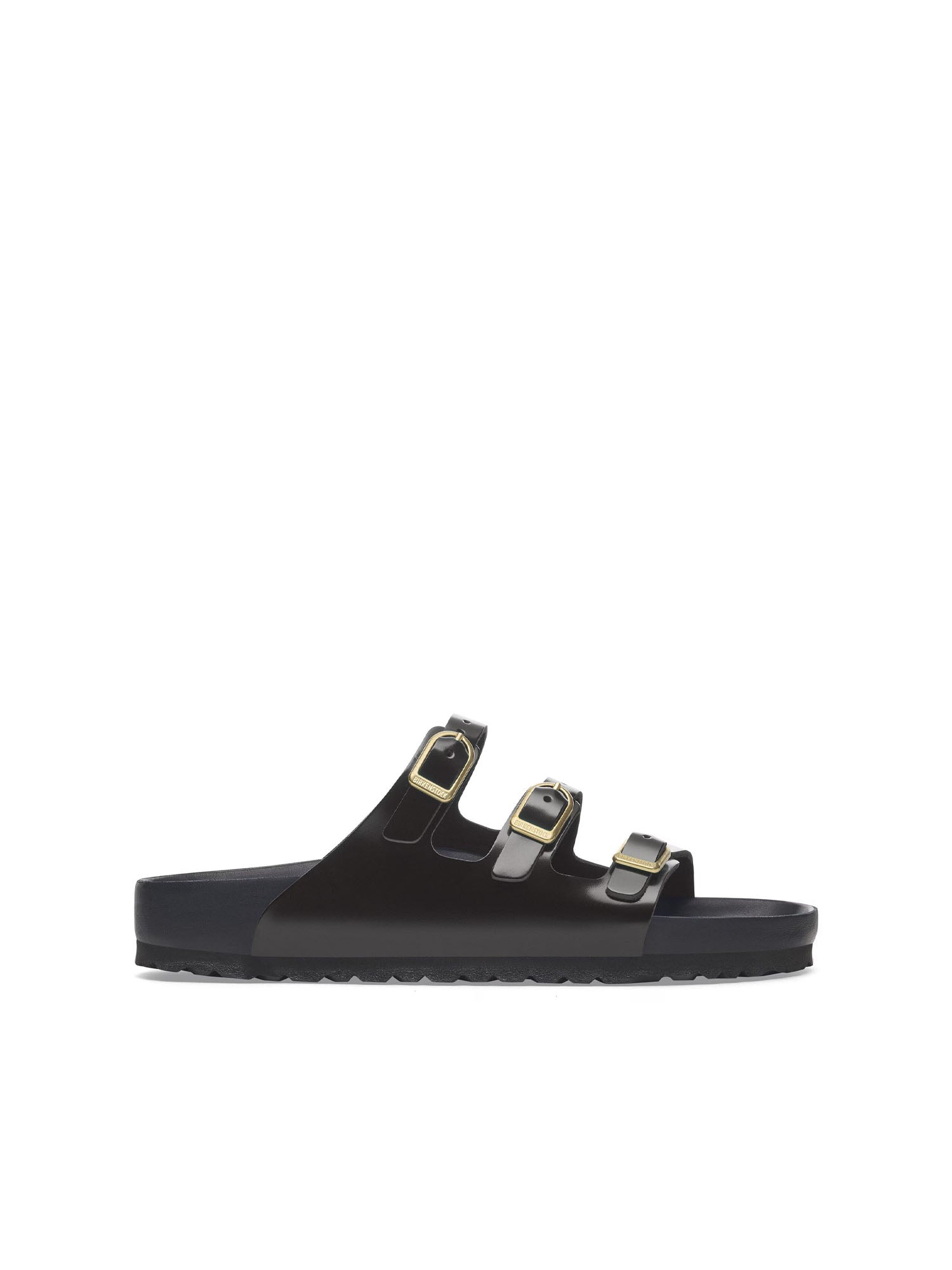 Birkenstock Florida Dbuckle Exquisite (Pelle Naturale Vernice) Nero