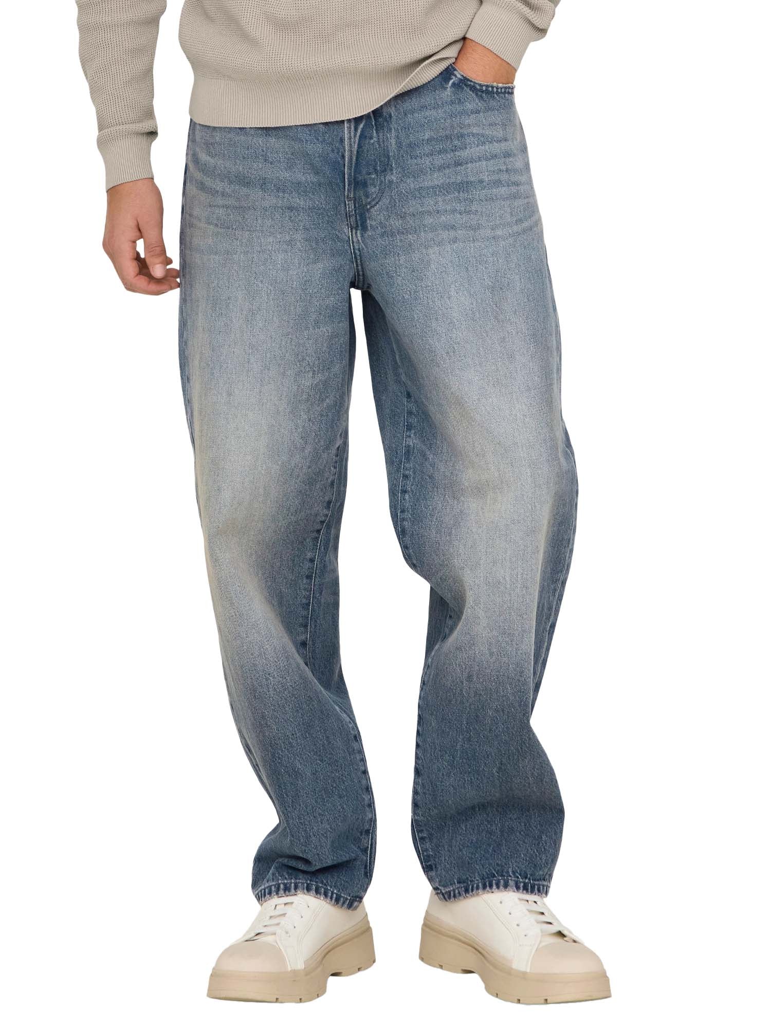 Only & Sons Jeans Fade Vita media Loose Fit Blu