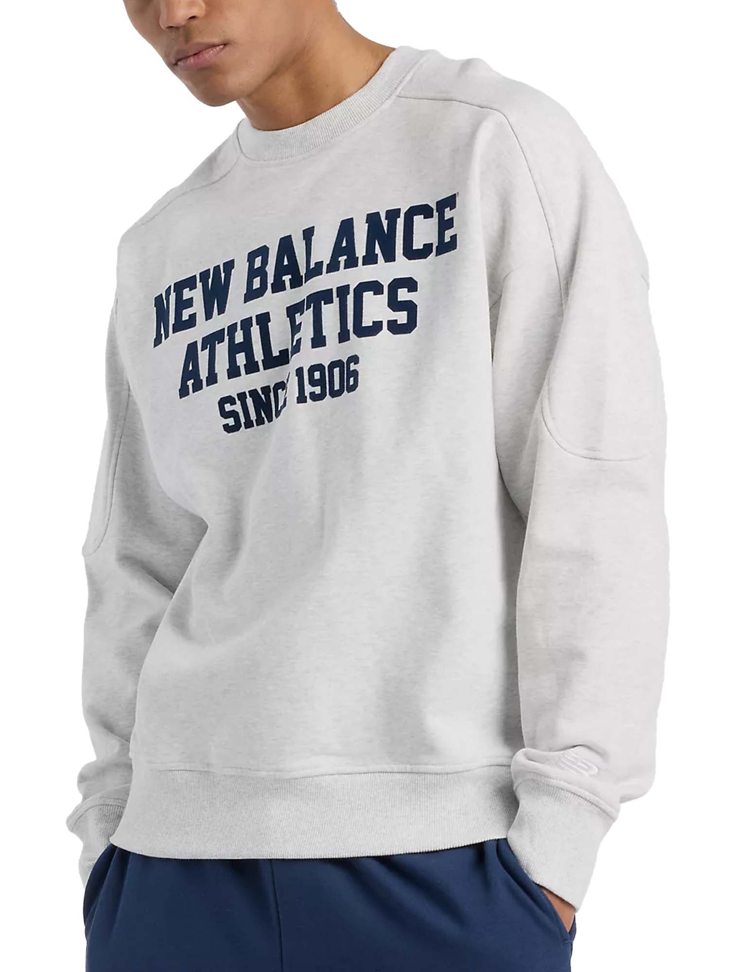 New Balance Felpa Varsity French Terry Graphic Grigio