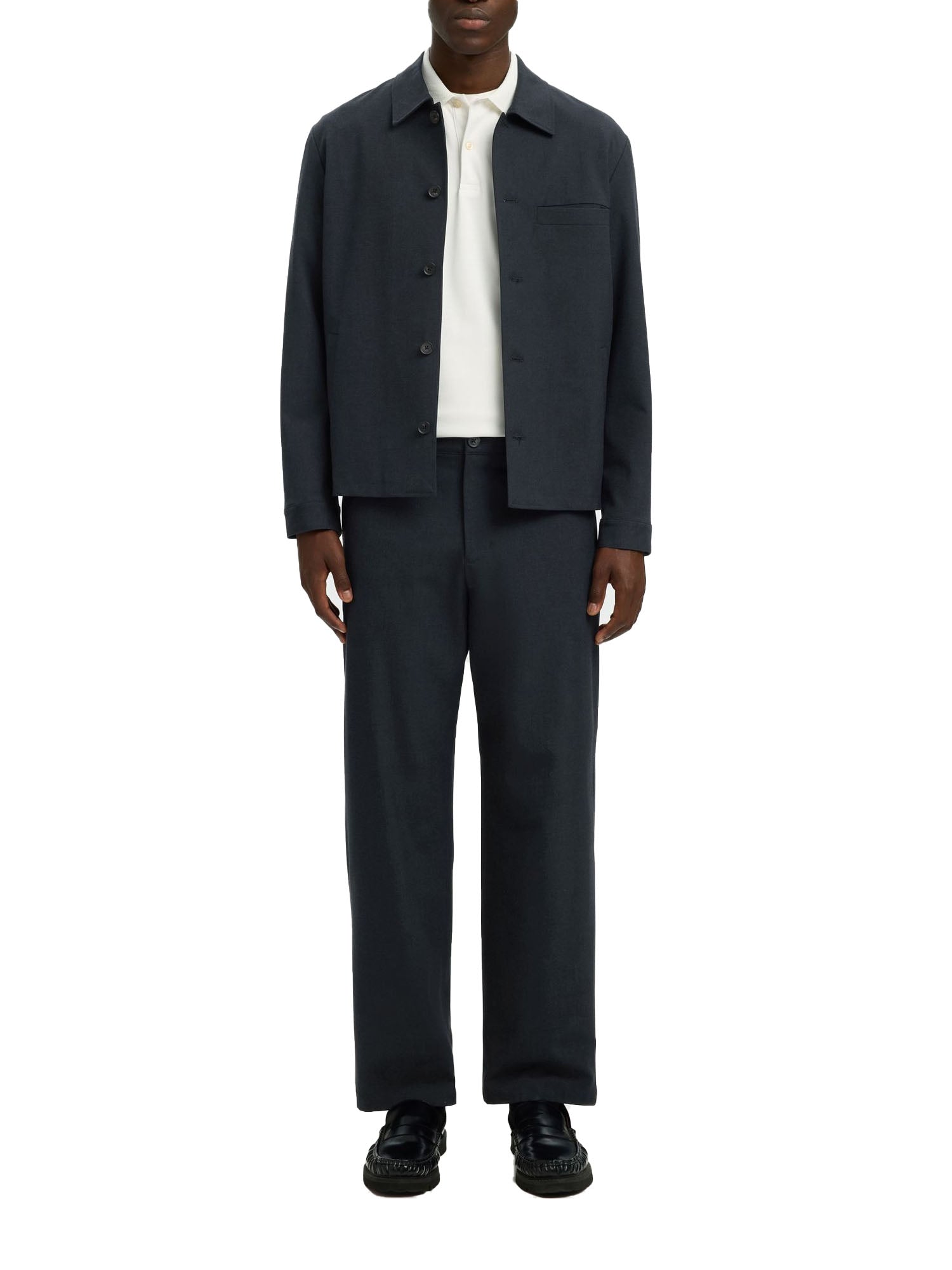 Selected Pant Loose Robert Flex Blu